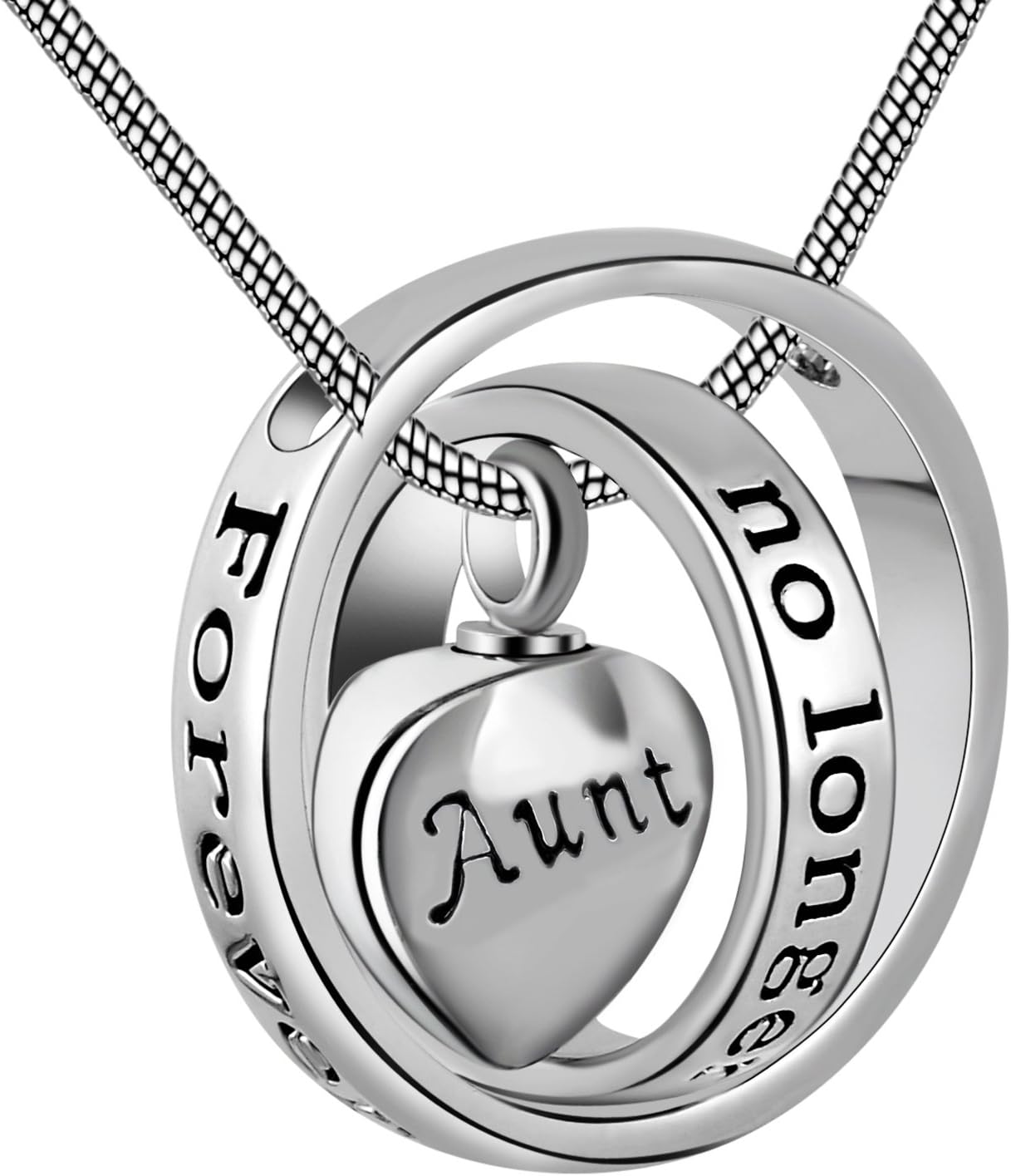 Womens&Mens No Longer by My Side,Forever in My Heart Carved Locket Cremation Urn Necklace for mom & dad