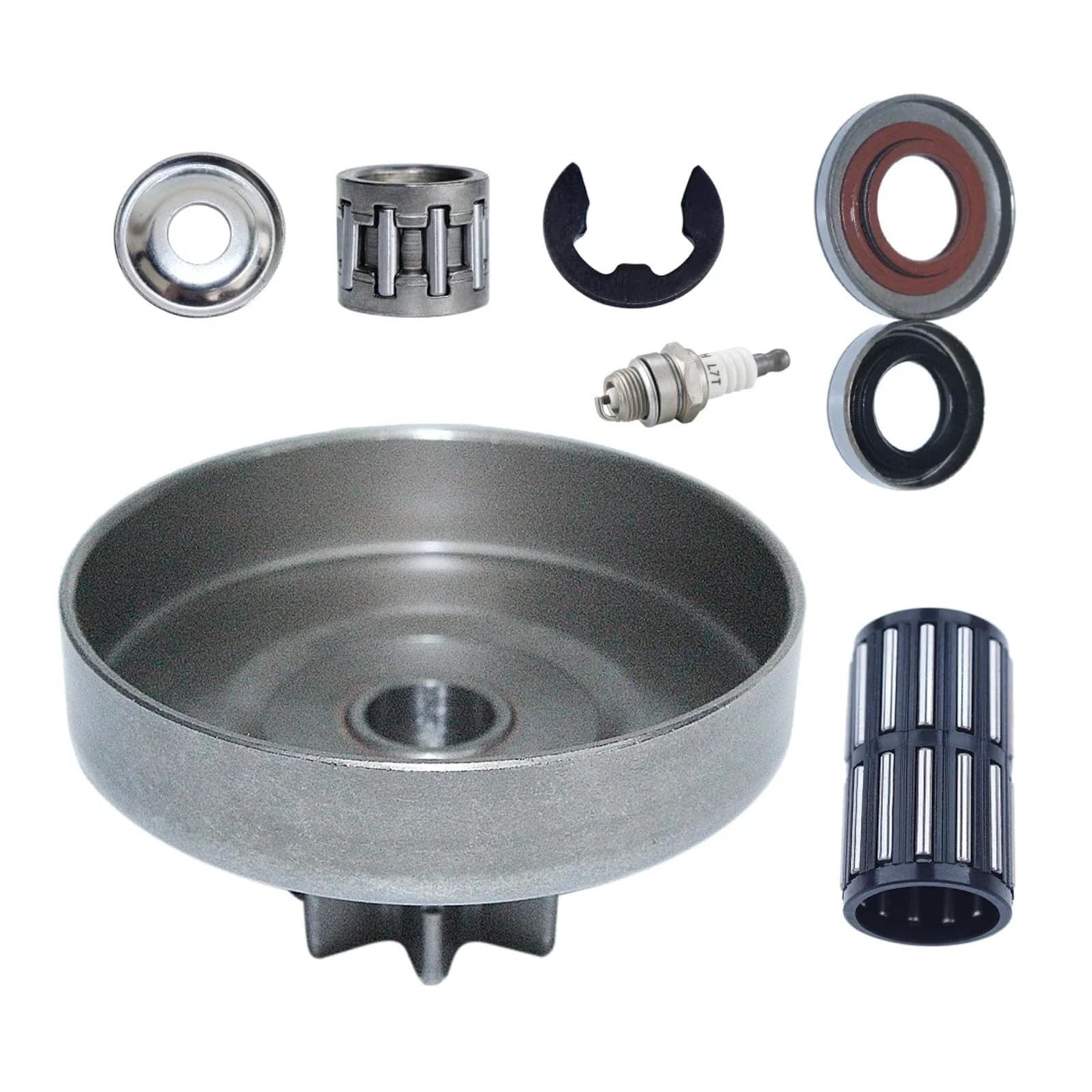 Compatible con Motosierra Stihl 028, 028AV y 028WB, 1118, 640, 2001, 325" 7T, Kit de arandela de Aguja y cojinete de Tambor de Embrague.