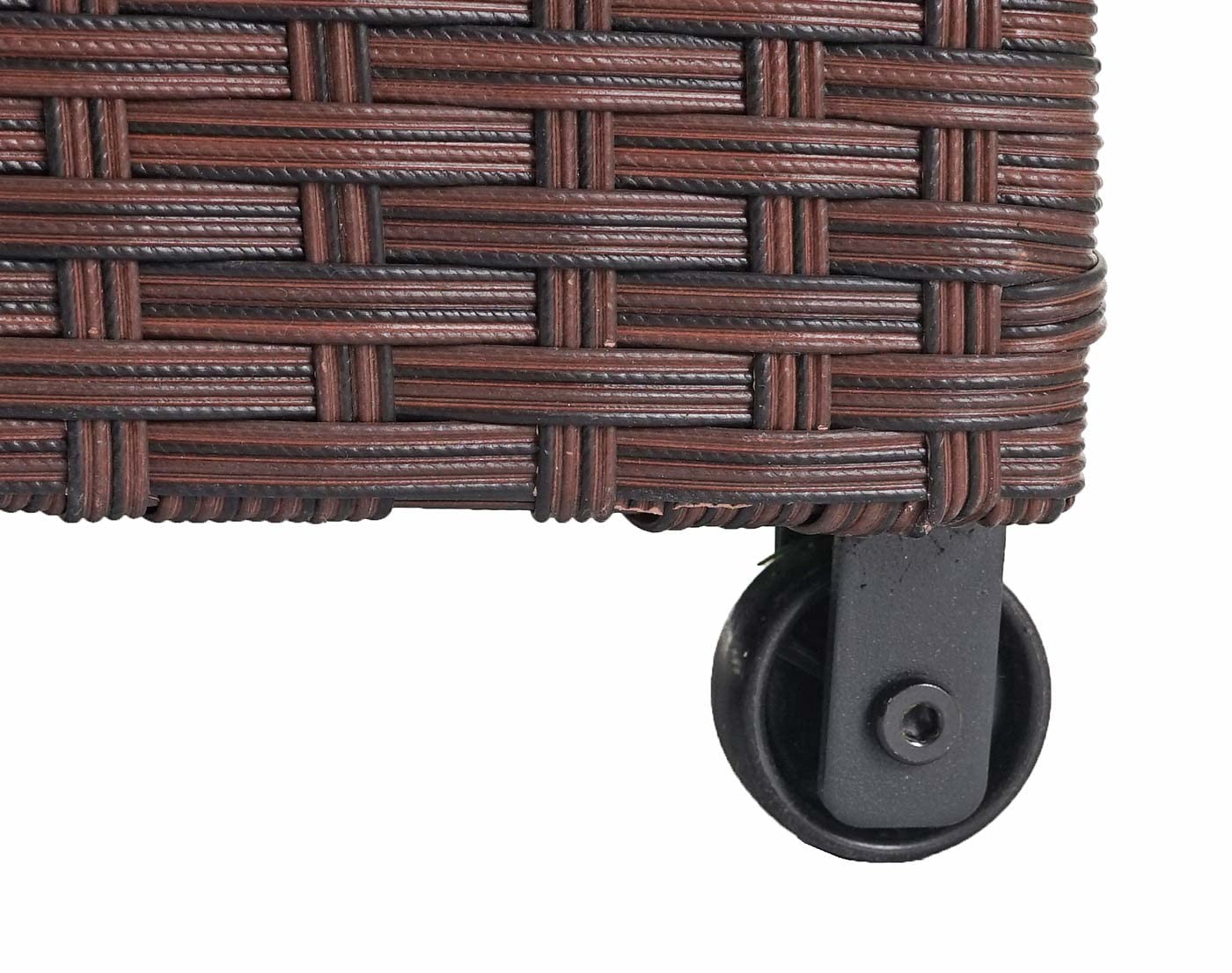 Mendler Polirattan skrzynia na poduszki HWC-D88, skrzynia ogrodowa, skrzynia premium, 51 x 100 x 50 cm, 170 l, kolor brązowy