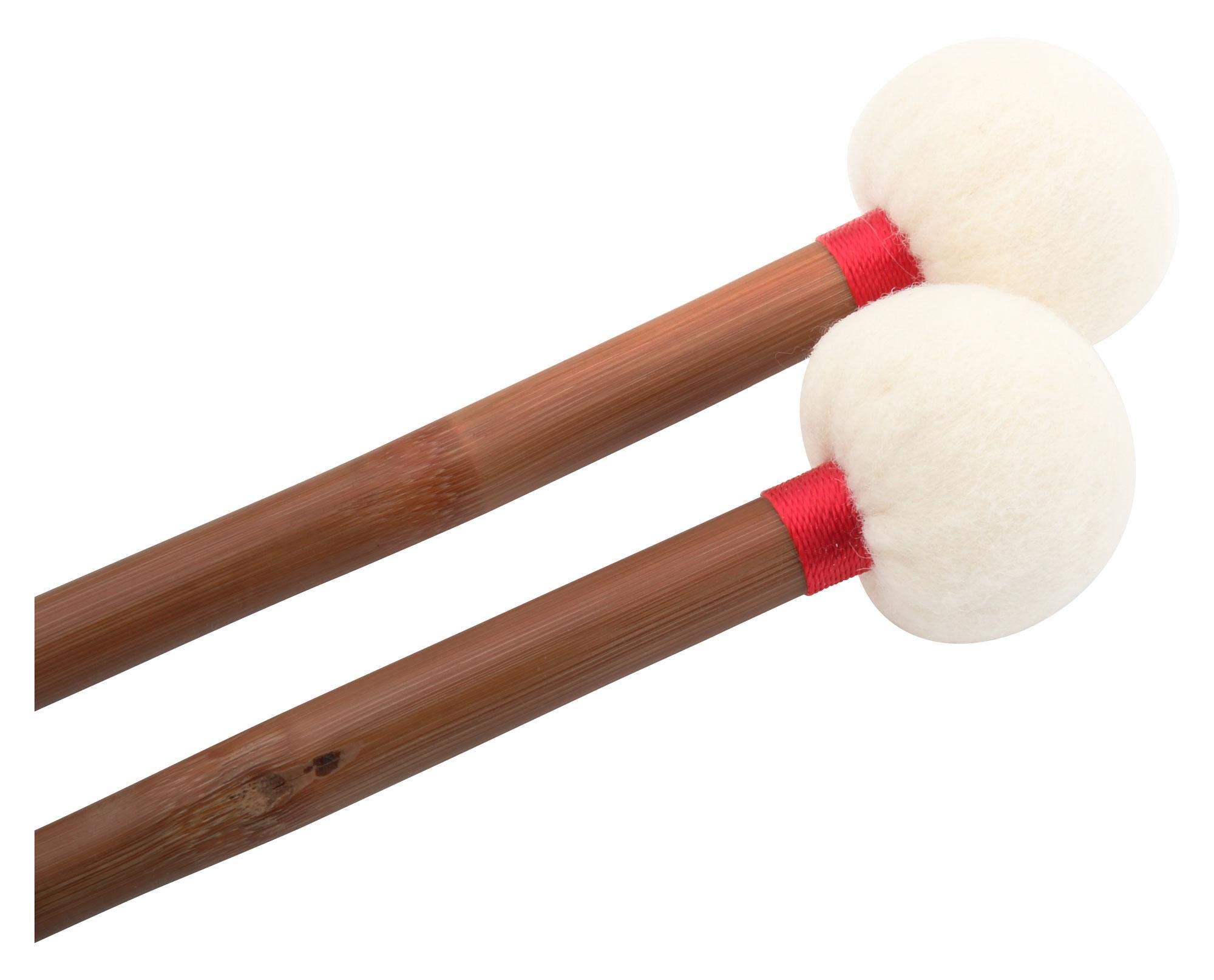 XDrum TB35 Coppia di Bacchette per Timpano (Manico in Bambù, Testa in Feltro 35 mm, Lunghezza: 38,5 cm)