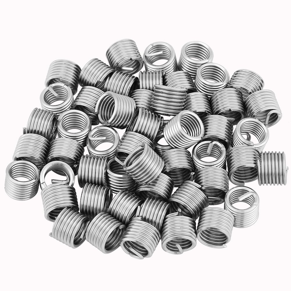50 Pezzi in Acciaio Inossidabile Filettato Helicoil M8 Inserti M8 Filo a Spirale Elicoidale Filettatura Inserti Filo Elicoidale Inserto Filettatura Riparazione Assortimento di Inserti