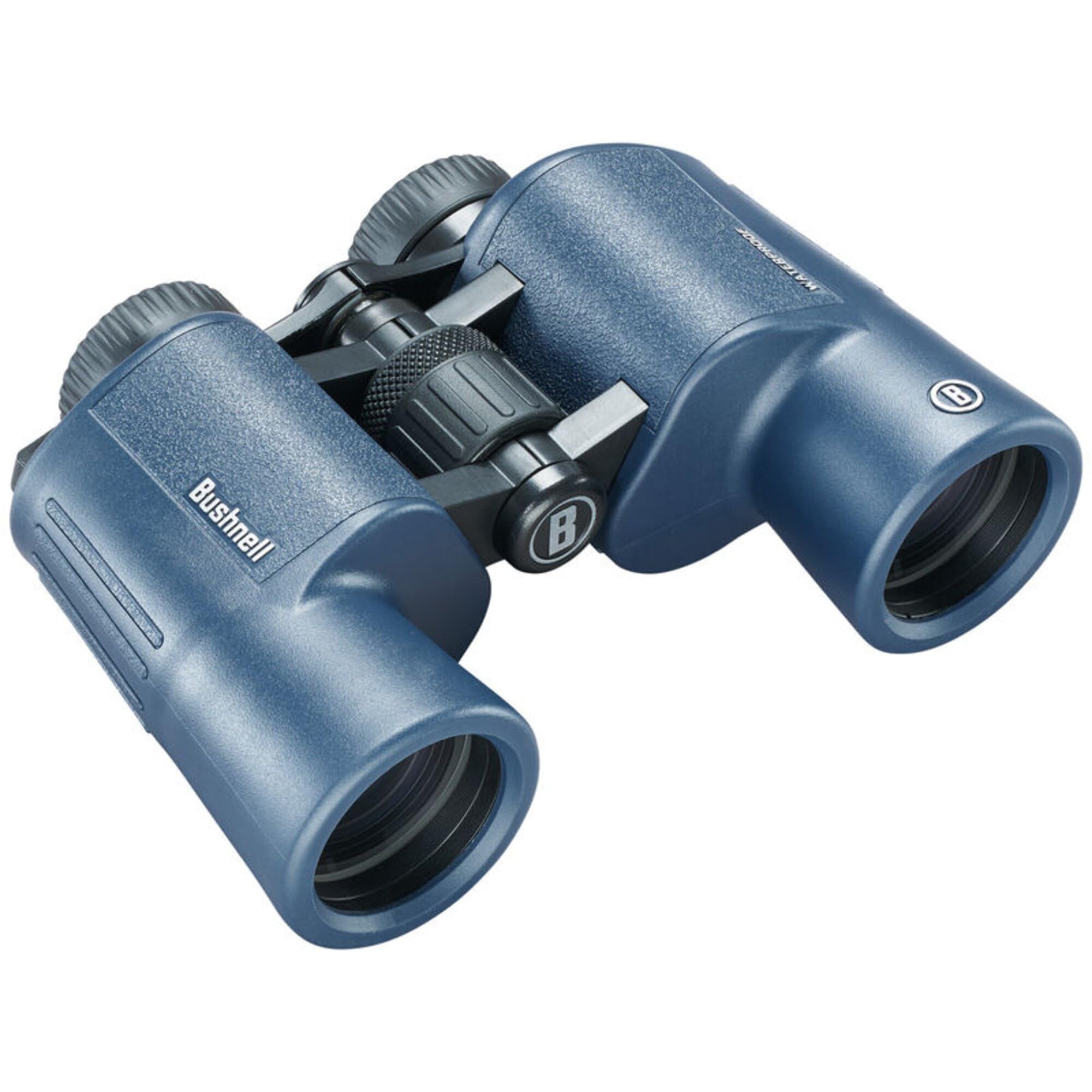 Bushnell - H2O 2 - Prismáticos - 10x42 Azul Oscuro Porro - Completamente Multicoated - Impermeable/Antivaho - Oculares Twist Up - Deportes Acuáticos - Náutica