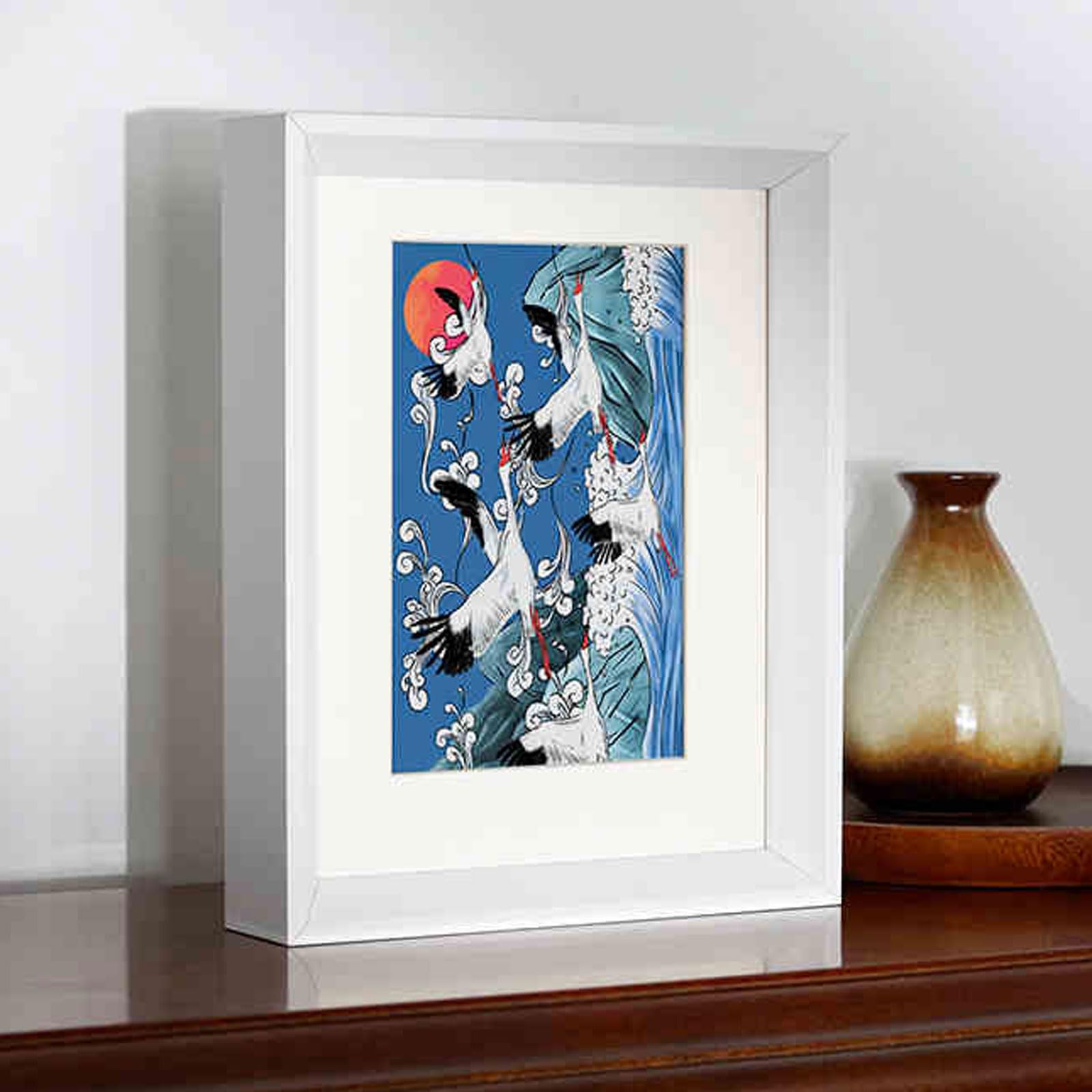 Cadre photo bois double face noyer foncé 52x52 cm pour herbier
