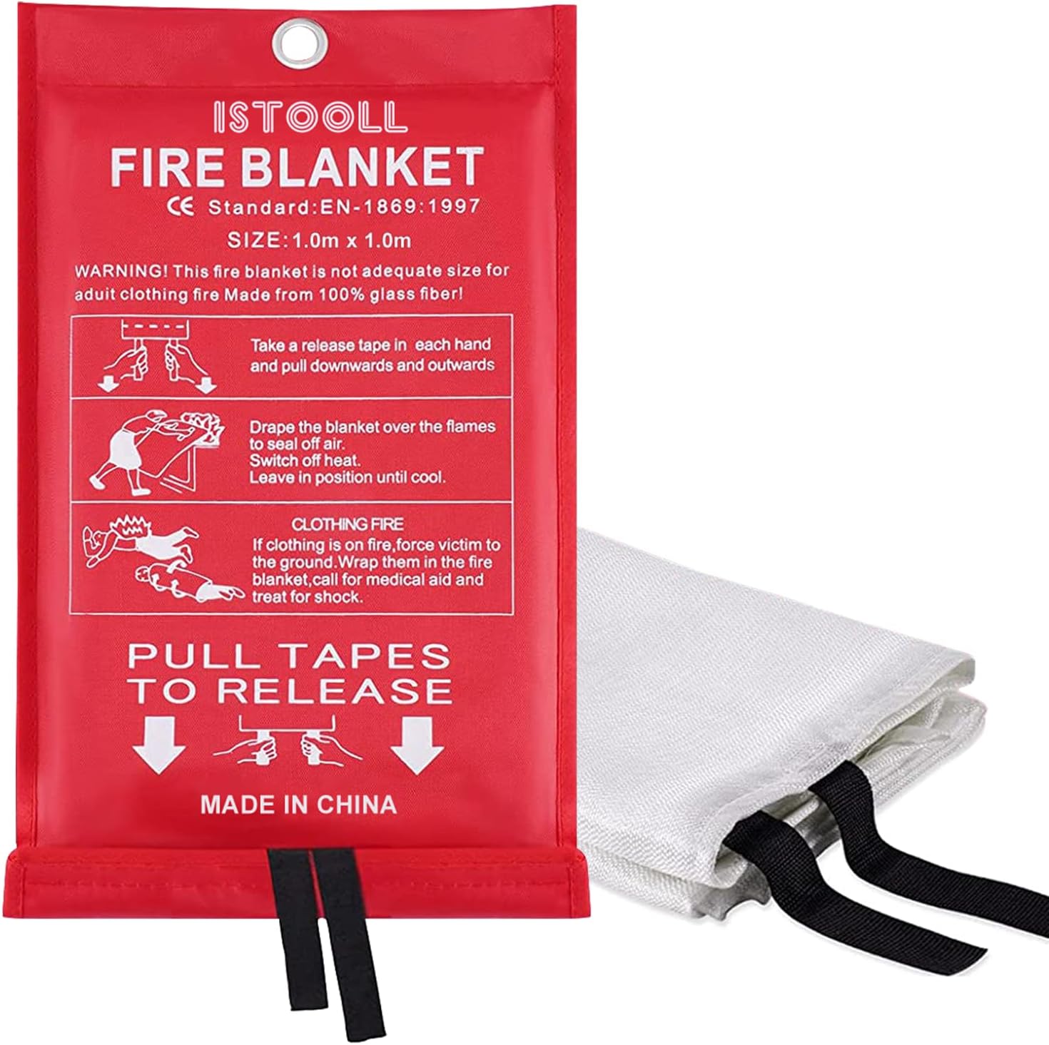 Fire Blanket Emergency Survival for Kitchen, Fiberglass Suppression