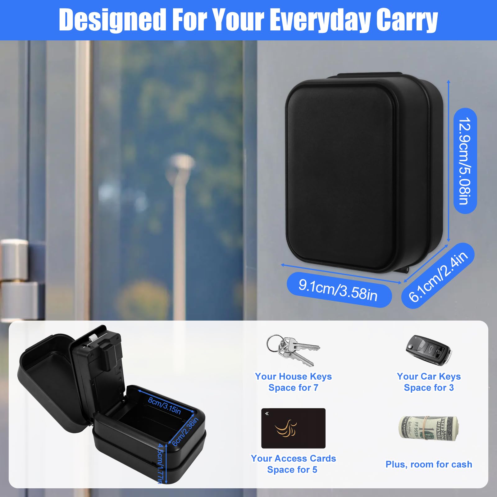 Cassetta Chiavi con Codice,Cassaforte per Chiavi Cassetta di Sicurezza IP65 | Cassetta Sicurezza Chiavi per Chiavis-Bluetooth con App TTLock, Cassetta Chiavi con Codice per Casa Garage Scuola Ufficio