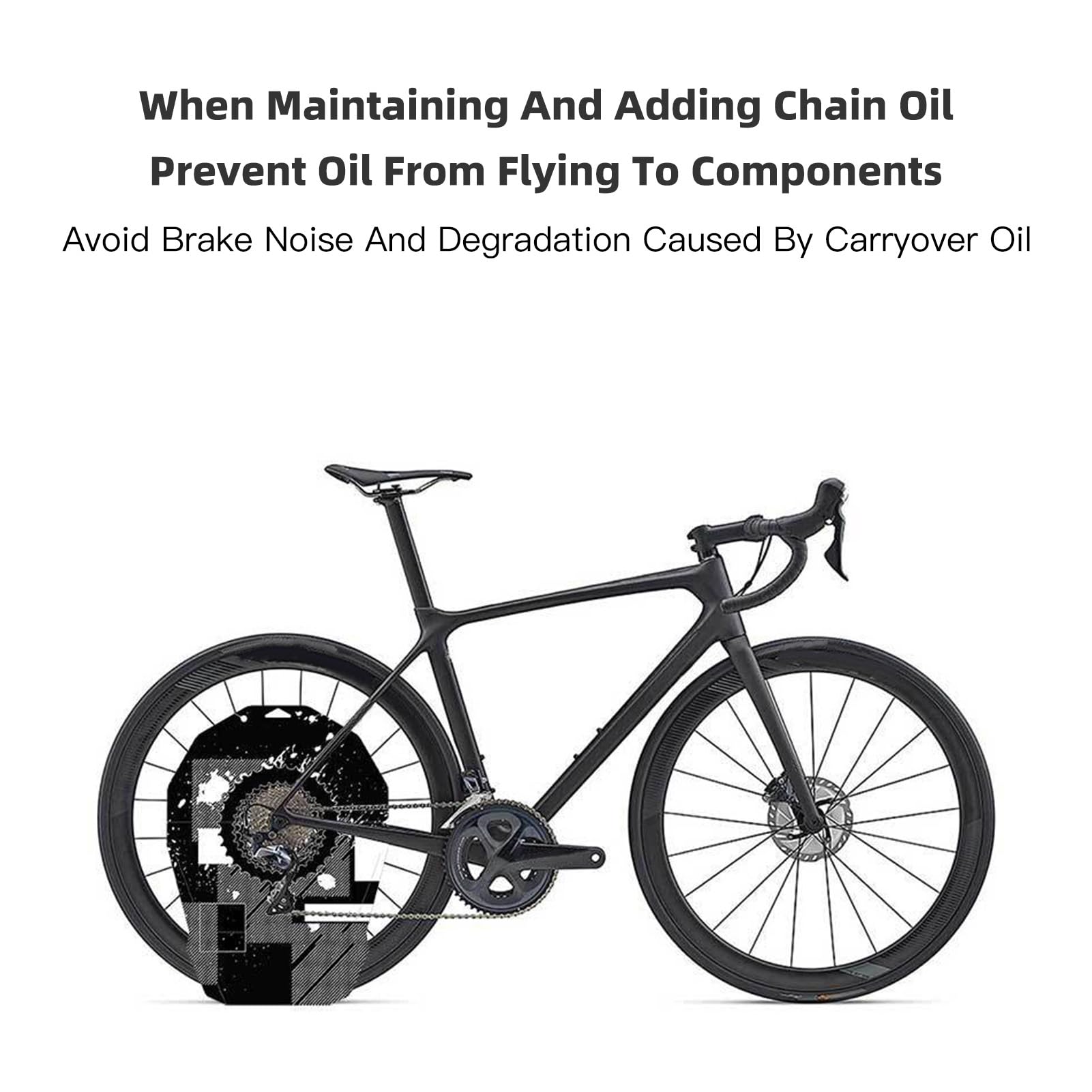 ciciglow Couvercle de Frein à Disque de Vélo, Huile Gardée à Cyclisme Système de Freinage Nettoyant Protecteur de Vélo pour L'entretien et le Lavage avec 10 Mm D'épaisseur (BLACK)