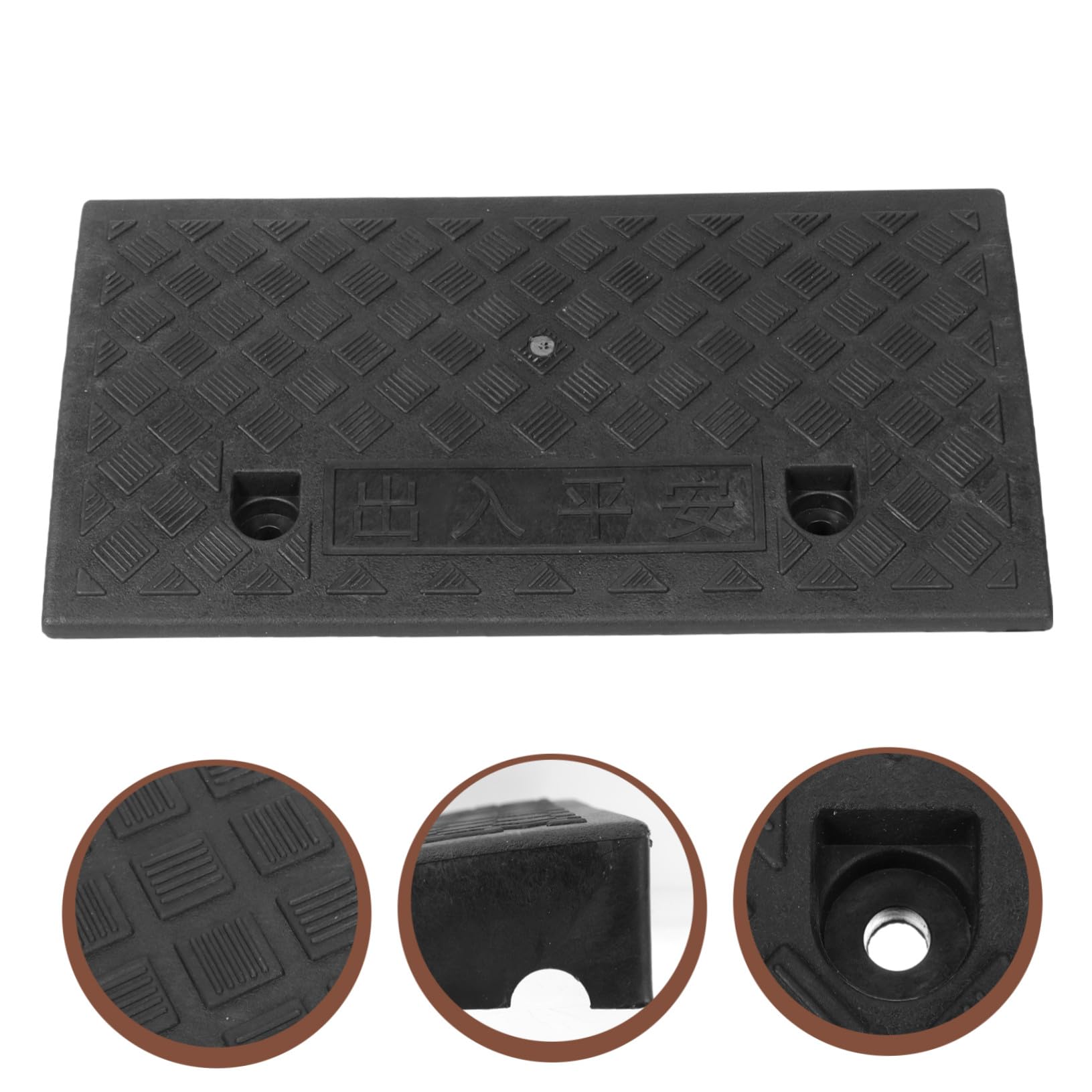 Rampa Antiscivolo in Plastica o e Soglia Gomma Portatile Nera Resistente Pratica Gradini e Accesso Disabili in Casa Auto