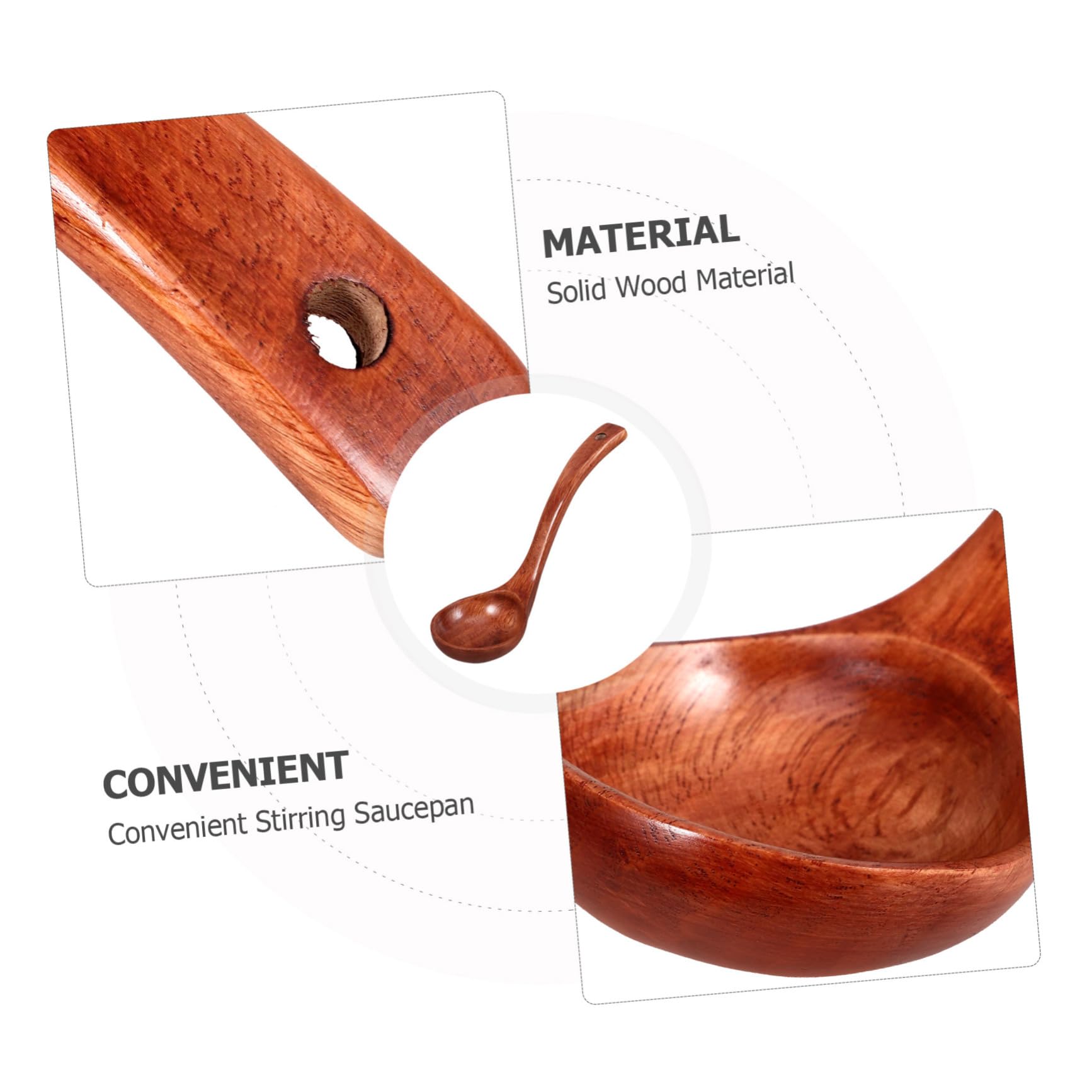 5piezas Cuchara De Madera Para Mango De Utensilio De Cocina Ergonómico Para Guisos Accesorio De Madera Natural Para