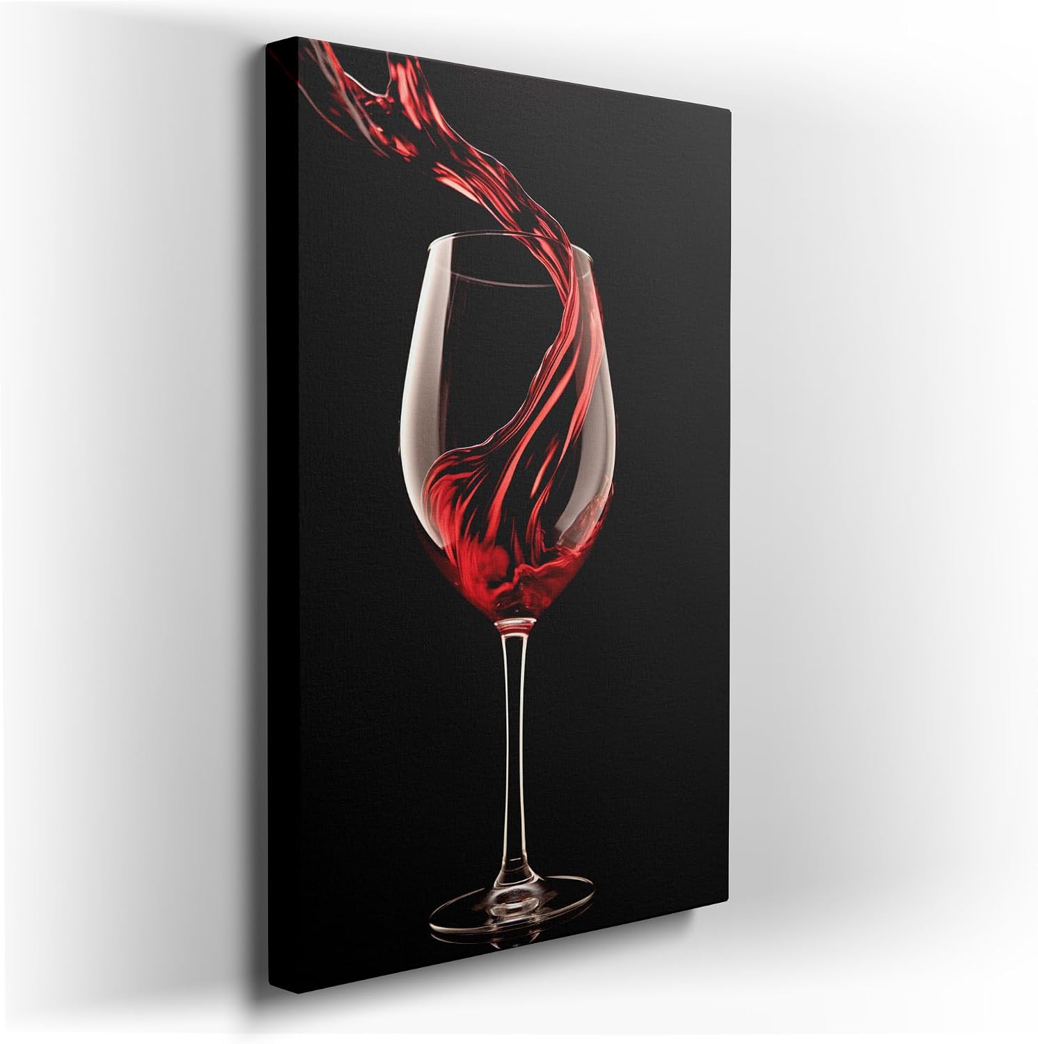 Canvas for Living room. Pouring Elegance: A Study in Contrast with a Splash of Red, 27 x 18 inch Canvas Wall Art - Modern Home Decor