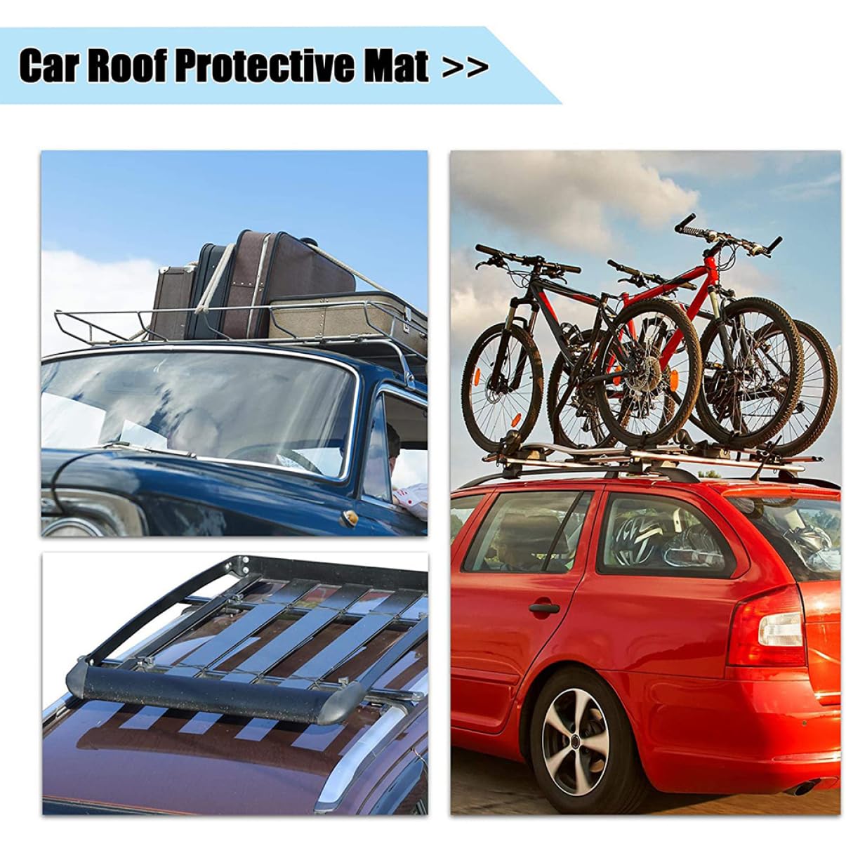 Antirutschmatte Auto Dach 120x90cm Zuschneidbar Strapazierfähiges Material Dachgepäckträger Schutzpad rutschfest Für Camping Und Reisen