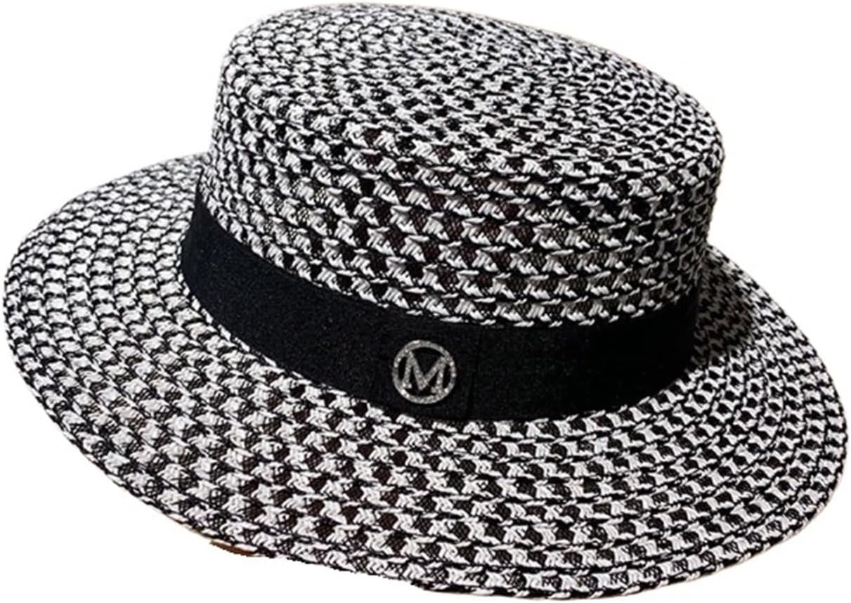 Retro Thin Breathable Woven Straw Style Hat Outdoor Seaside Sunscreen Adjustable 55-60cm Unisex Summer Beach Cap