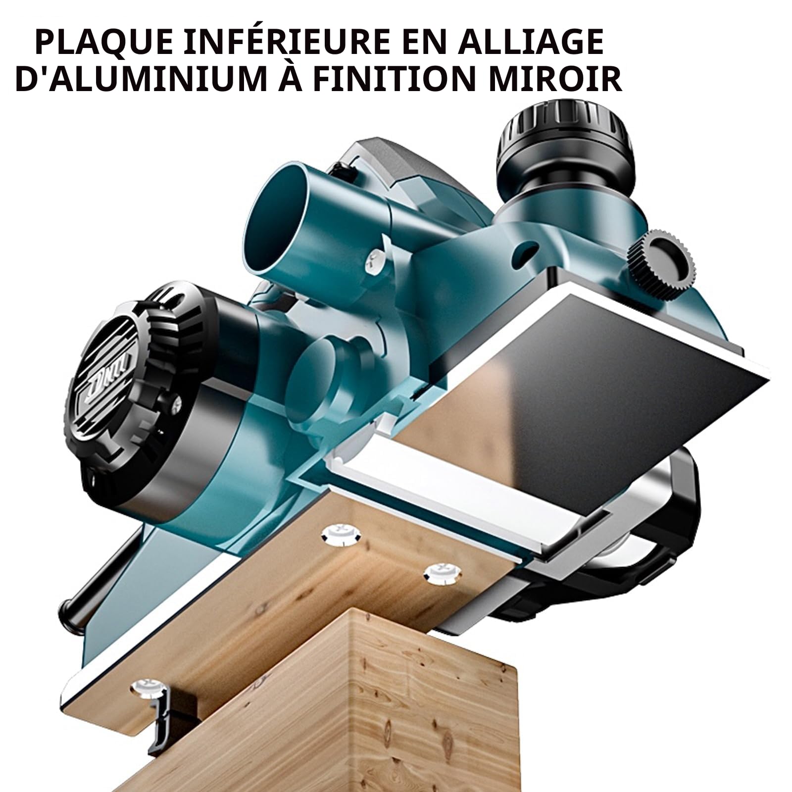 DNTI Rabot électrique 850 W, largeur de rabot 82 mm, raboteuse bois 17000 tr/min raboteuse electrique profondeur de rabotage 2 mm, 230 V Idéal pour le bricolage et le travail du bois 58218