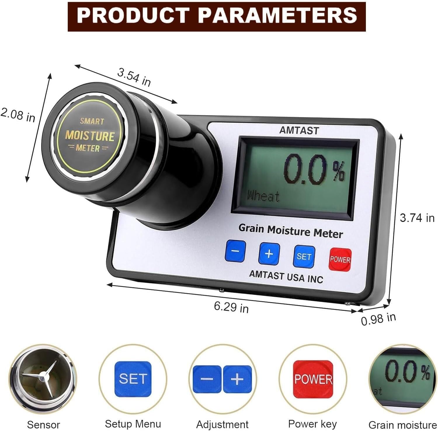 Grain Moisture Tester Non-invasive Meter Scanner,3-40% Measuring Range,for Coffee,Rice,Wheat 19 Kinds Grains Testing