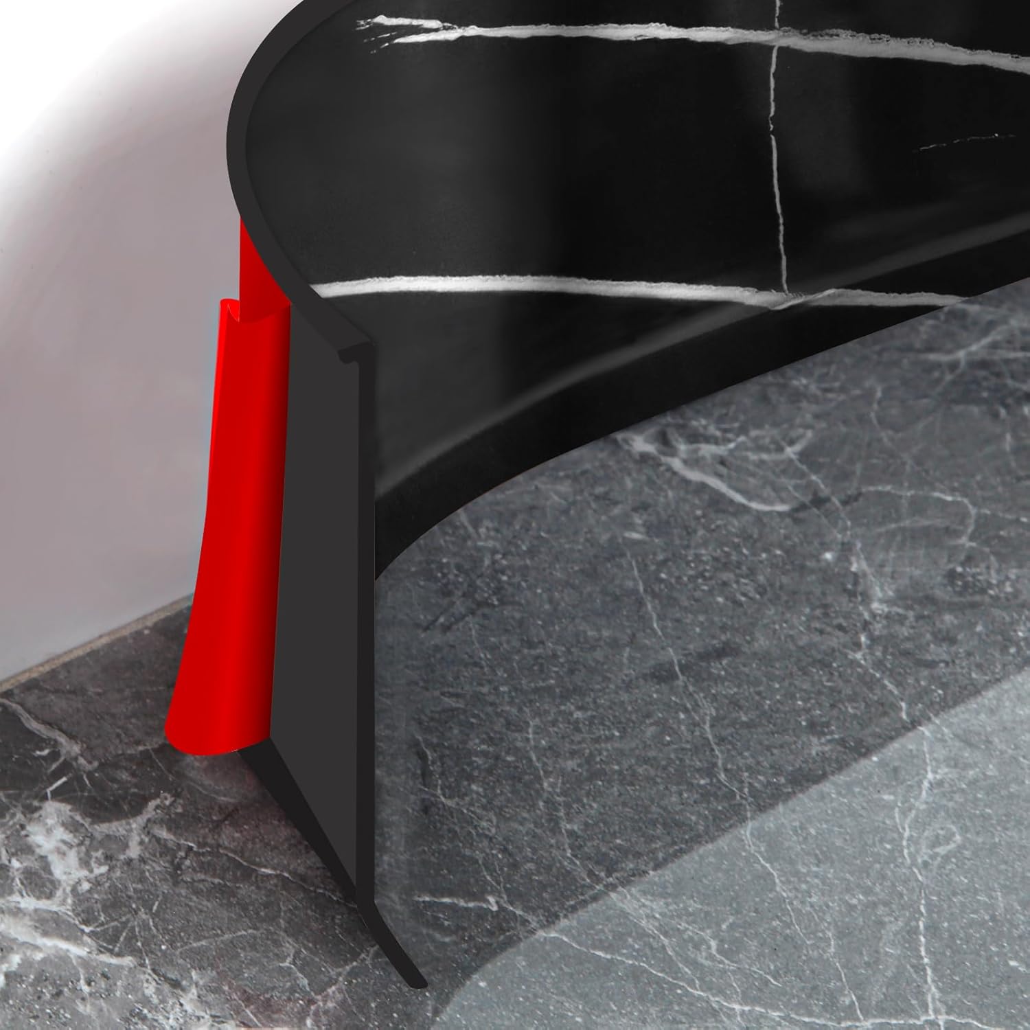 Flexible Baseboard Molding Trim 4 Inch Self-Adhesive Vinyl Wall Base Peel and Stick Cove Base Rubber Wall Baseboard Moulding Trim (100Ft, Black Stone) 4 Inch X 100 Ft Black Stone