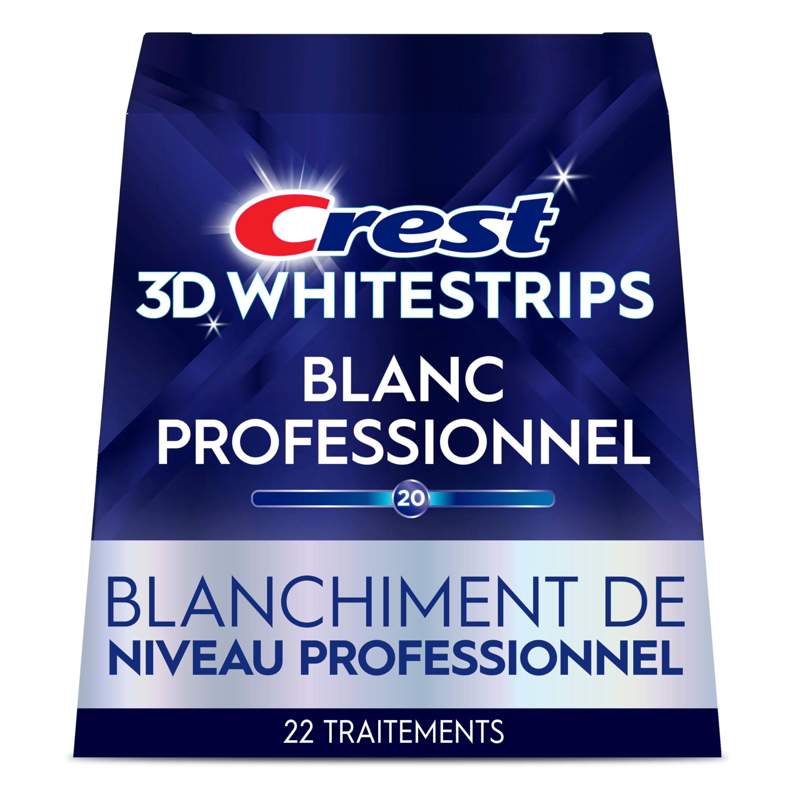 Crest Crest 3D Whitestrips Professional White At-Home Teeth Whitening Kit, 22 Treatments, 20 Levels Whiter in use