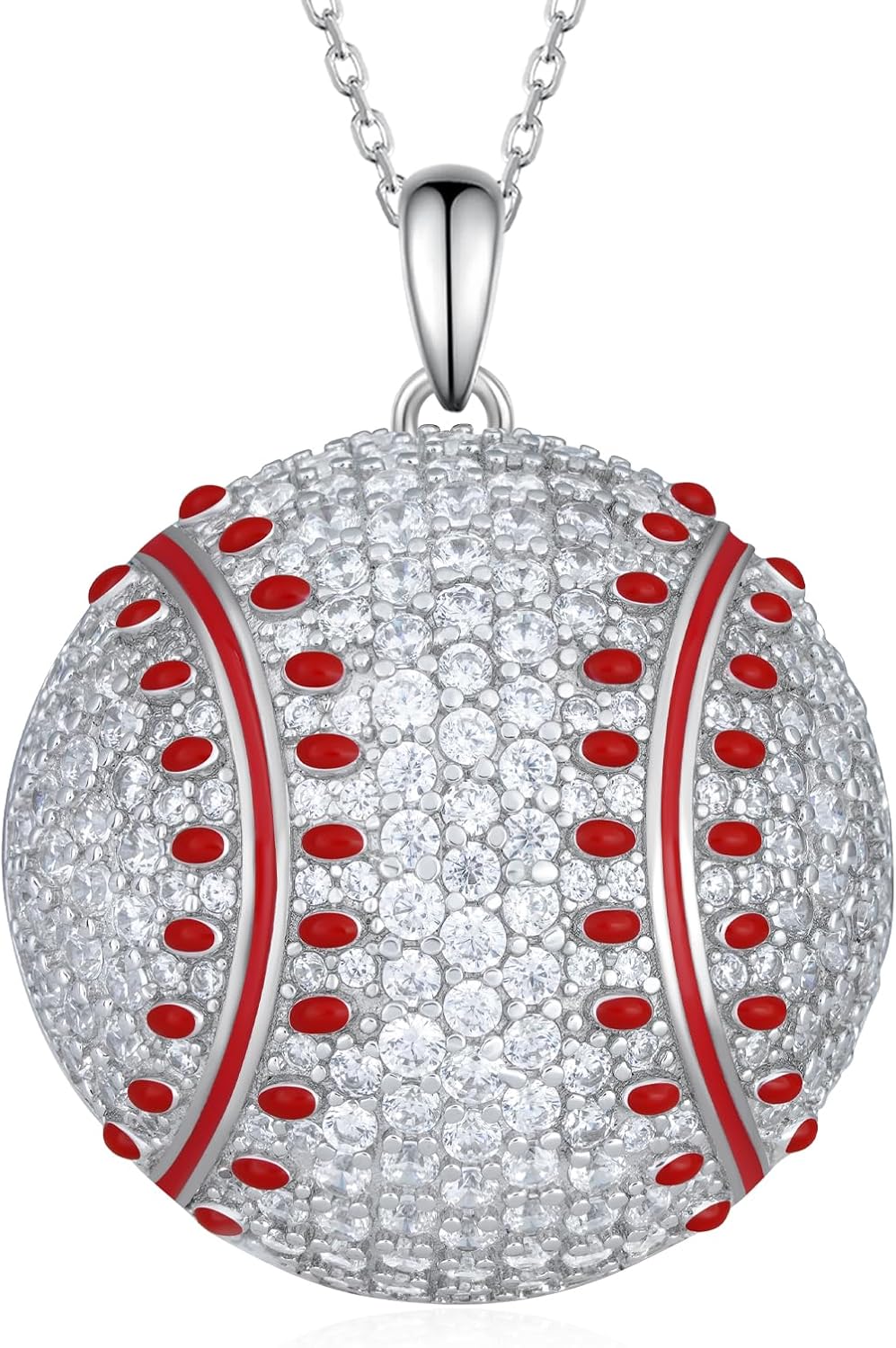 Volleyball/Baseball/Softball/Basketball/Soccer Necklace S925 Sterling Siver Ball Gifts for Women Ball Jewerly Gift for Women