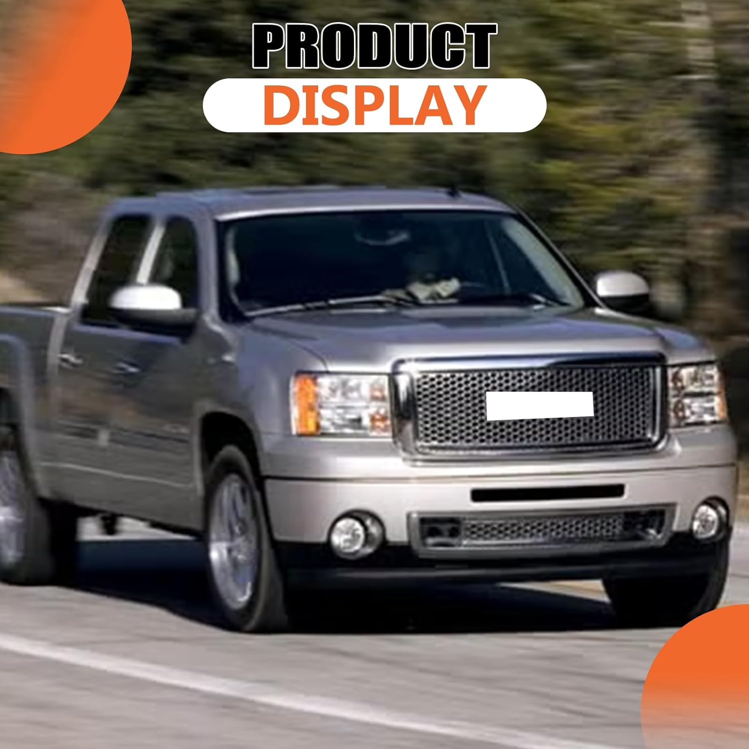 JX RACING Grille Kit Compatible with 2007-2013 GMC Sierra 1500 Denali Chrome Plated Front Hood Molding Trim& Upper & Lower Bumpers Grill Round Hole Mesh ABS Plastic for 10385156 15901589