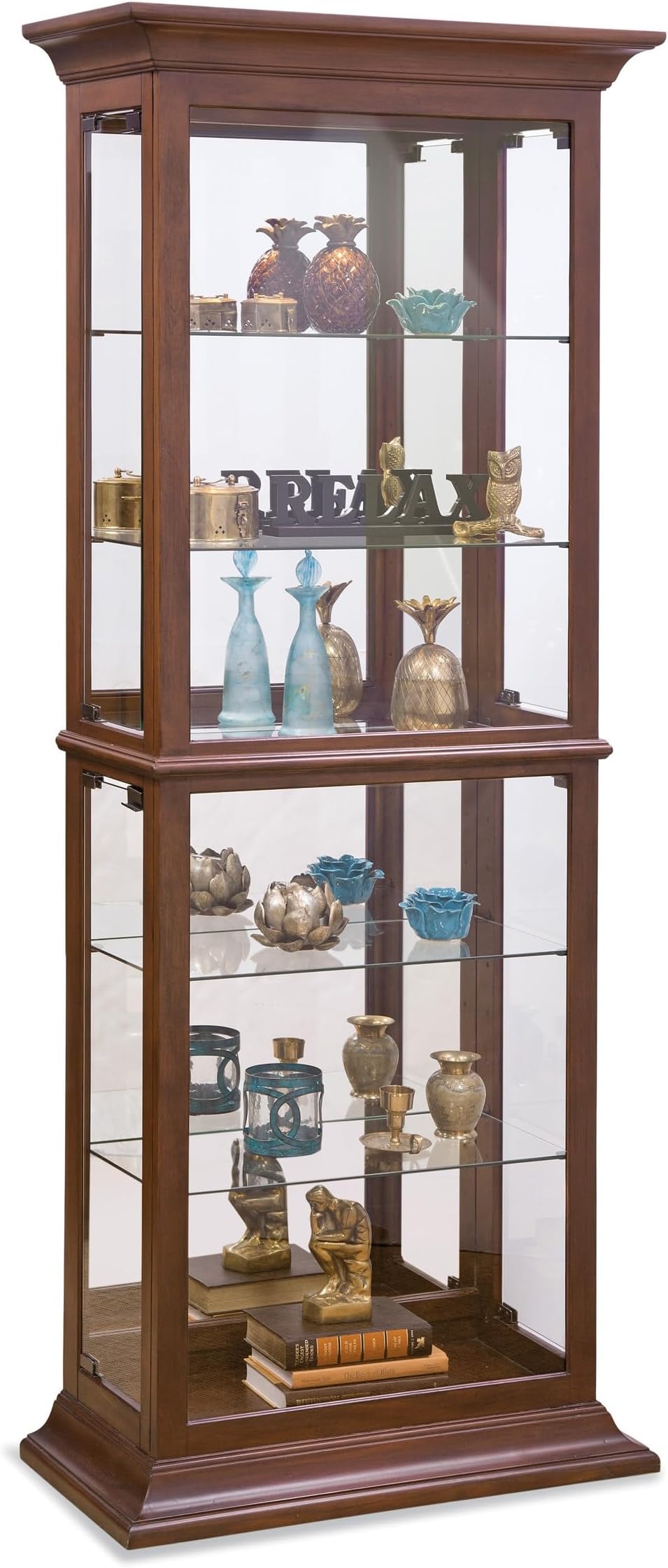 Fairfield II Curio Cabinet, Cherry Finish