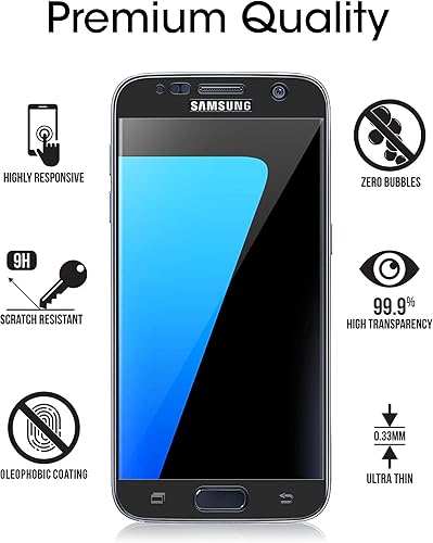 Miniatura 5 de amFilm Protector de pantalla de vidrio para Galaxy S7, Negro