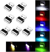 Vista 23 de Ziciner 4 PCS Lámpara de Atmósfera Interior de Coche LED USB, Mini Luz Nocturna LED Portátil, Kit de Iluminación Ambiental de Maletero con Interfaz