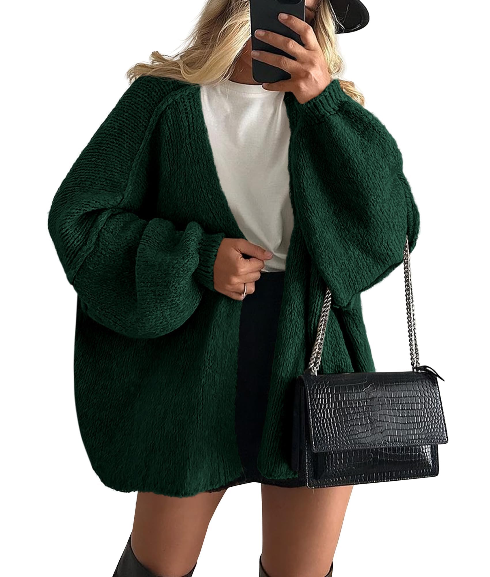 PRETTYGARDEN Womens Open Front Oversized Cardigan Sweaters