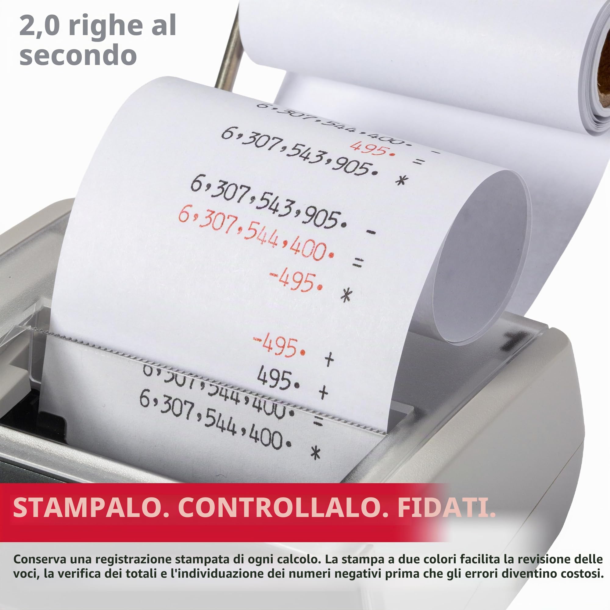 Sharp EL-1611V - Mini calcolatrice da tavolo grigio con display LCD a 12 cifre colori in stampa nero e rosso