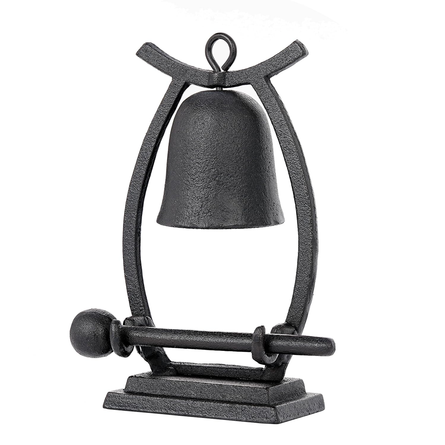Campana de Cena de Hierro Fundido con golpeador Manual | Acento de mesa rústico para uso en comedor, recepción y mostrador