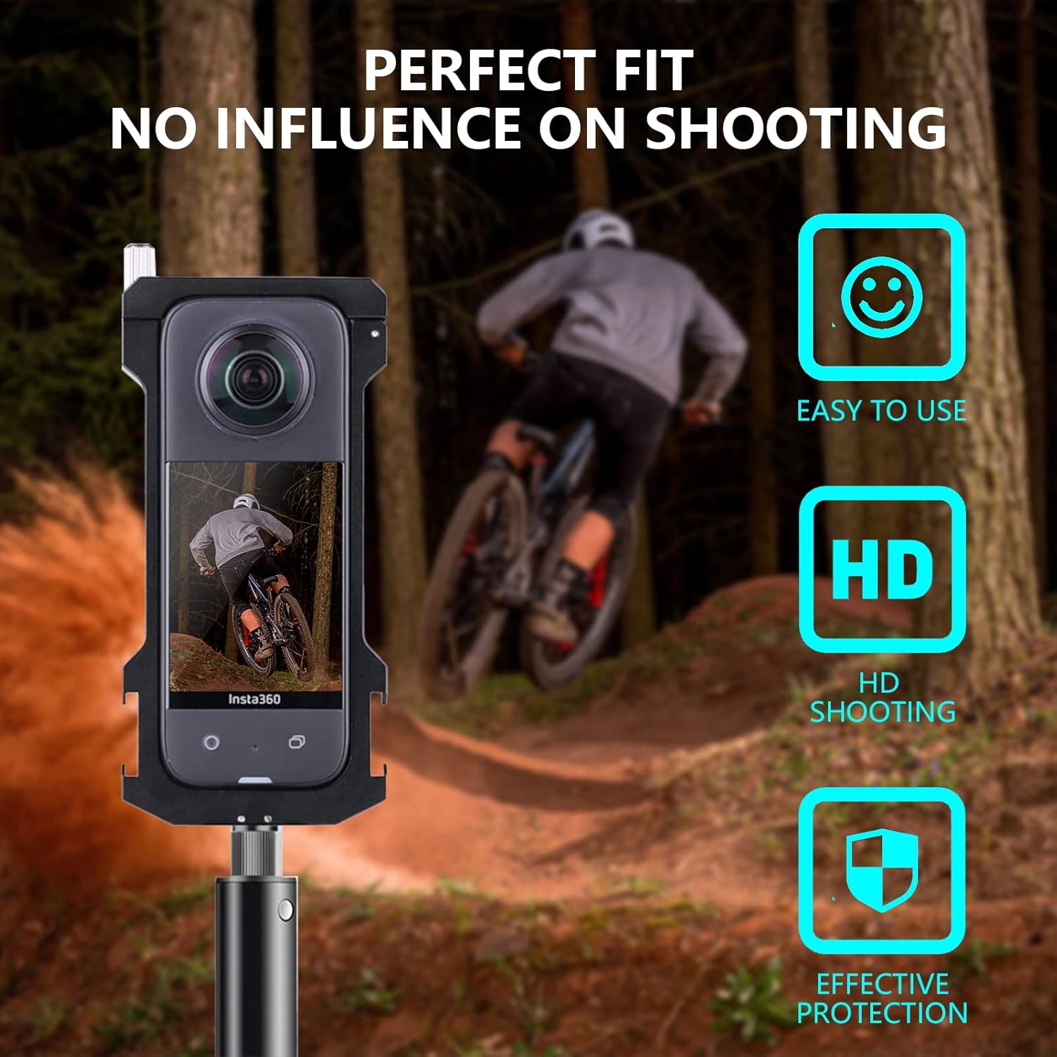 Aluminum Alloy Frame Mounting Accessories for Insta360 ONE X3, with Two Extension Cold Shoe interfaces£¬Support Horizontal Shooting