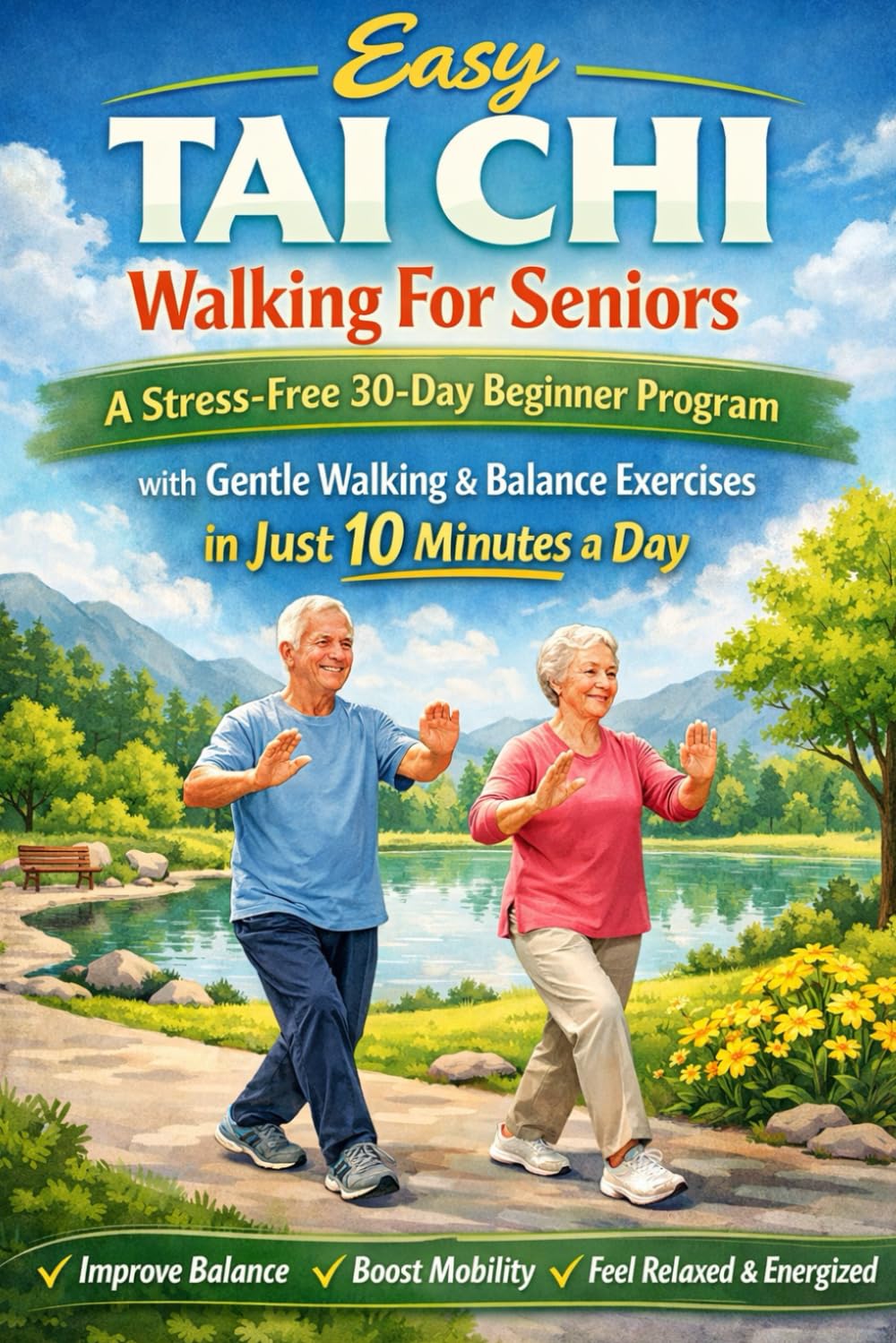 Easy Tai Chi Walking for Seniors: A Stress-Free 30-Day Beginner Program with Gentle Walking & Balance Exercises in Just 10 Minutes a Day