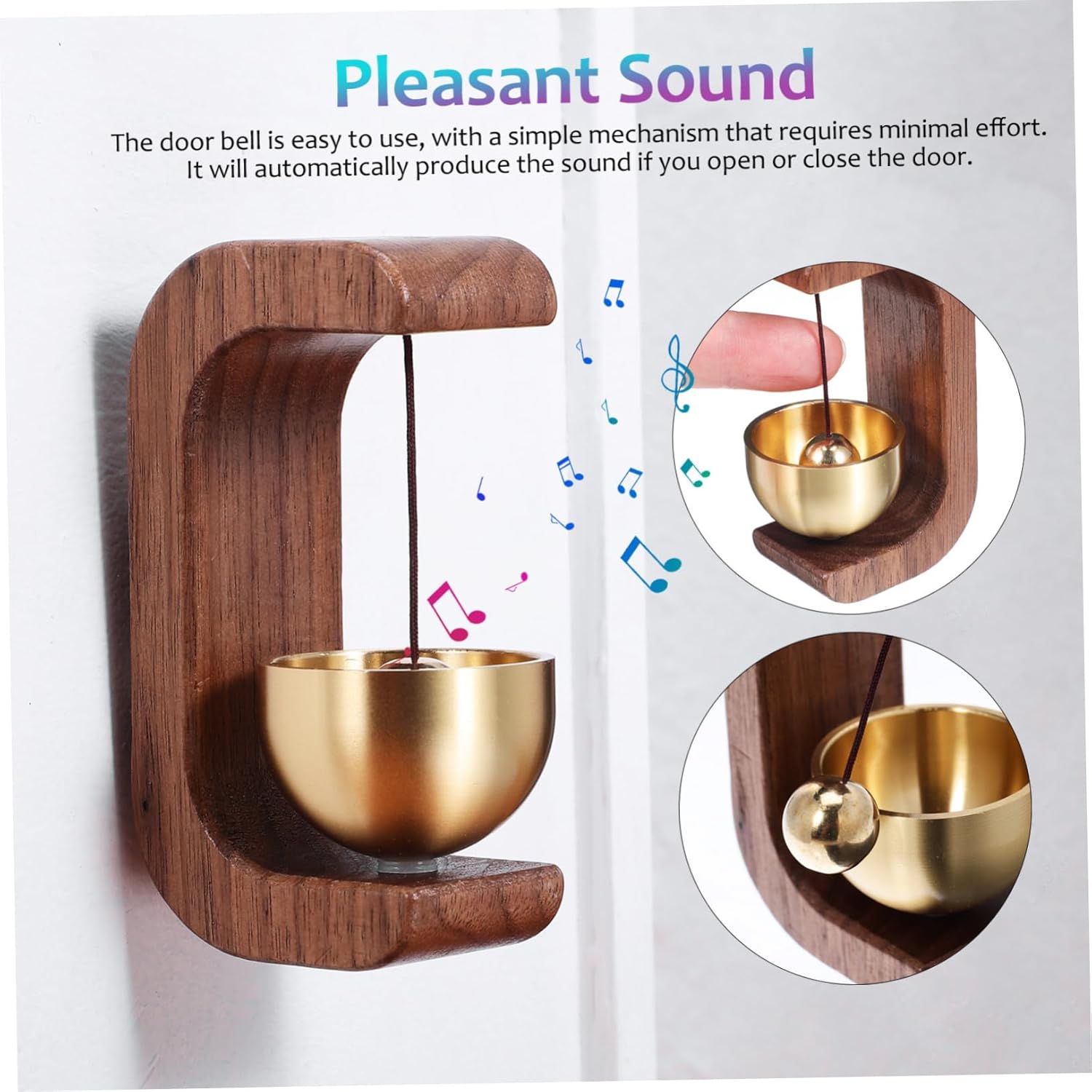 jojofuny 5pcs Wooden Chime Door Bell Shopkeeper Door Opening Bell Easy Apply Mechanism for Decor