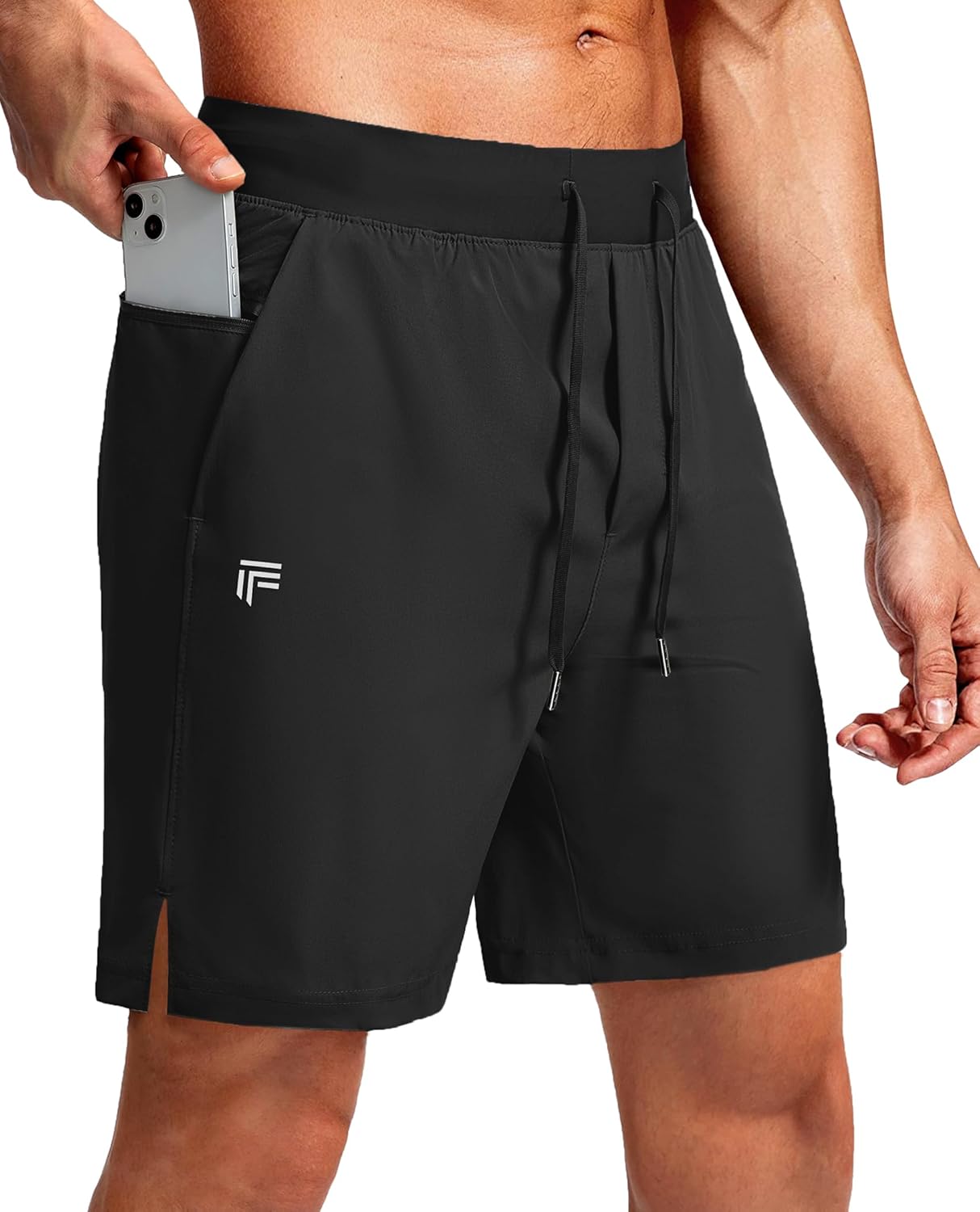 Mens Athletic Running Shorts with Zipper Pocket 7 Inch Quick Dry Gym Workout Basketball Golf