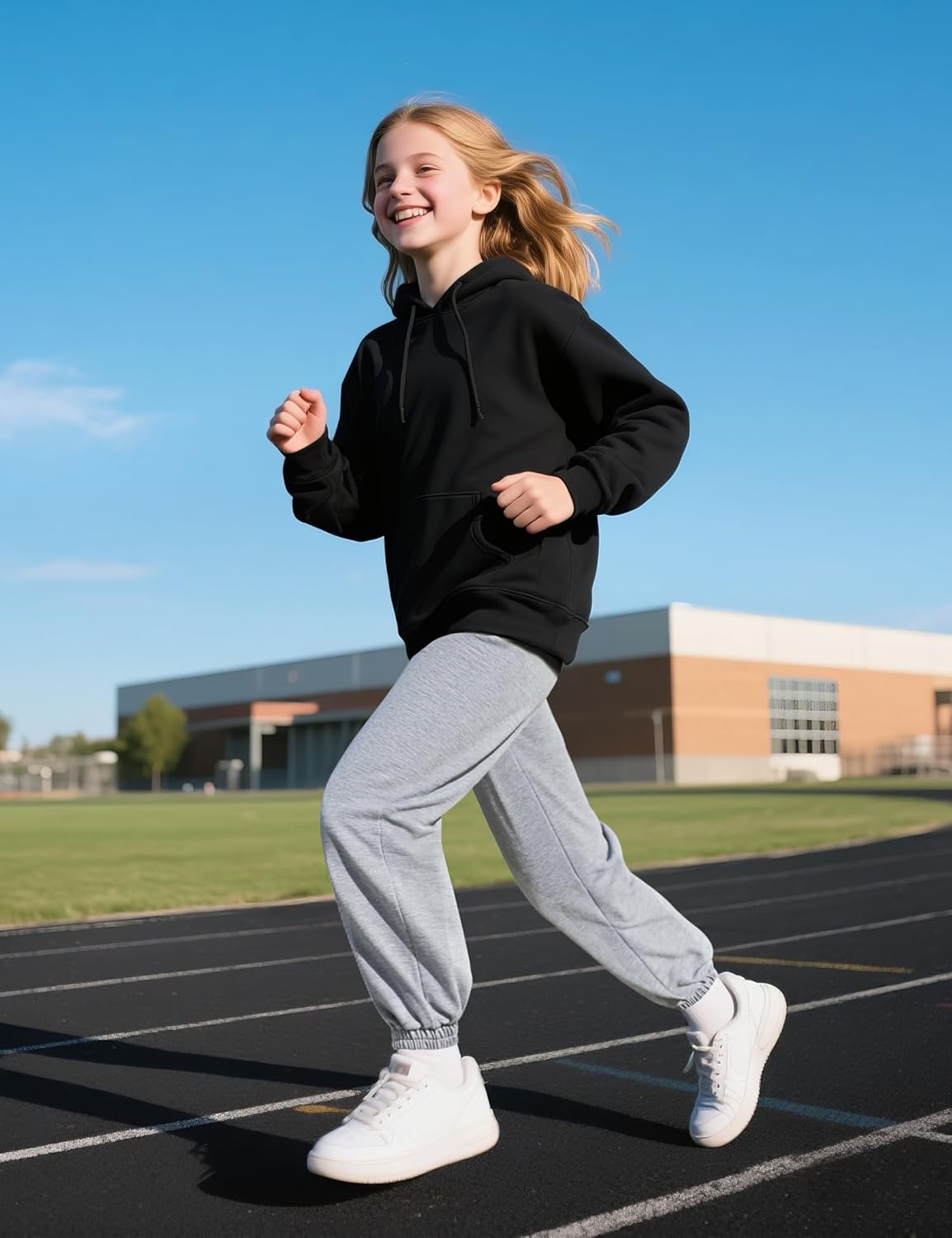 BOOPH Girls Sweatpants Kids Cotton Drawstring Joggers Athletic Pants with Pockets for Teen Girls - Image 3