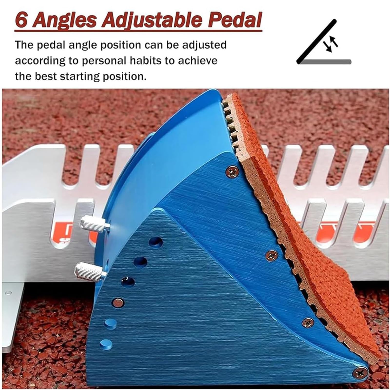 Bloque de Salida de Atletismo de 81cm, Bloques de Salida para Pista y Campo con Pedales Ajustables de 6 Ángulos, Bloques de Carreras de Sprinter de Aleación de Aluminio con Escala Transparente