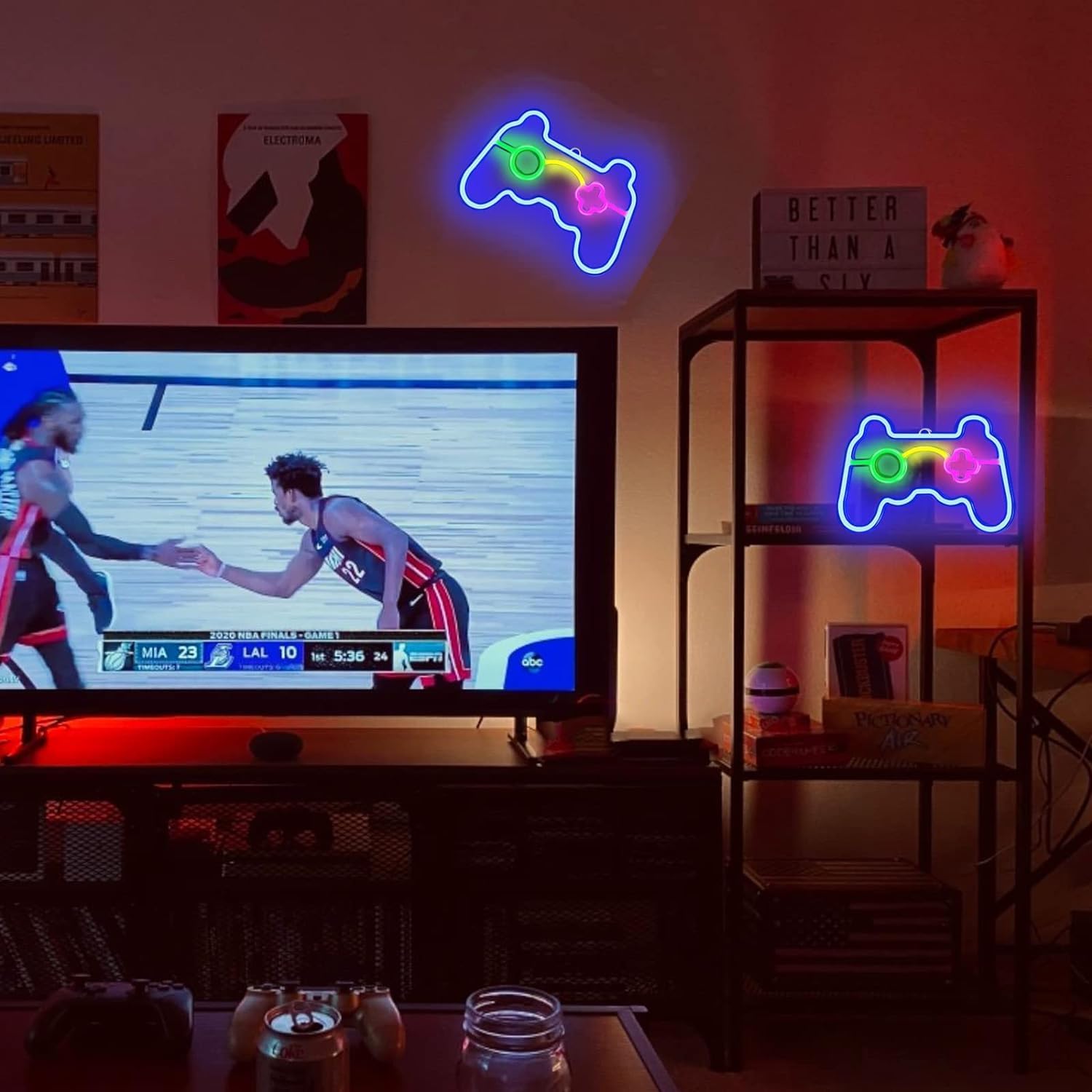 Gamer Neon Sign, Gaming Accessories Neon Sign for Wall Desk Decor Game Room Bedroom Aesthetic Game Controller Led Sign Lights USB/Battery Operated