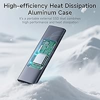 Vista 4 de fanxiang SSD externo de 2 TB - Unidad de estado sólido externa SSD portátil, 1000 MB/s, USB 3.2 Gen2 tipo C, aleación de aluminio, disco duro