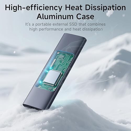 Miniatura 4 de fanxiang SSD externo de 500 GB - Unidad de estado sólido externa SSD portátil, 1000 MBs, USB 3.2 Gen2 tipo C, aleación de aluminio, disco duro