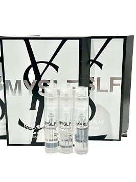 YVES SAINT LAURENT MYSLF YSL Sample Spray Perfume Trial Size Partially Filled Vials 1.2 ml / 0.04 fl oz (set of 3), Black