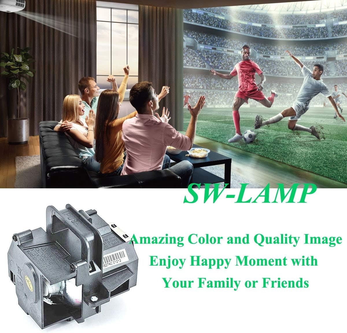 Replacement Lamp Bulb with Housing fit for ELPLP49 PowerLite Home Cinema 6100 / 6500UB /8100/8345 / 8350 / 8500UB / 8700UB PowerLite Pro Cinema 7100 7500UB 9100 9350 9500UB 9700UB Projector Lamp