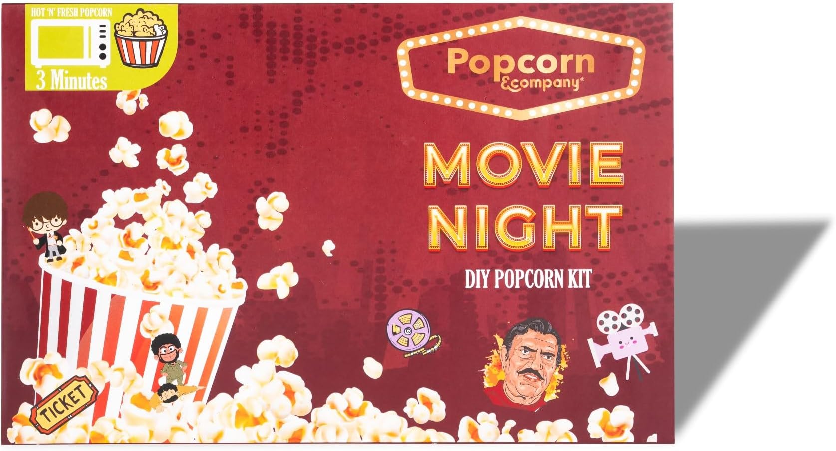Popcorn & Company Movie Night Popcorn Kernels Seeds with 5 Seasoning ( Garlic Cheddar, Peri Peri , BBQ, Hot & Spicy Ketchup, & Butter Salt ) - Microwave/ Cooker Popcorn DIY Kit | Non-GMO, Healthier Snack Option