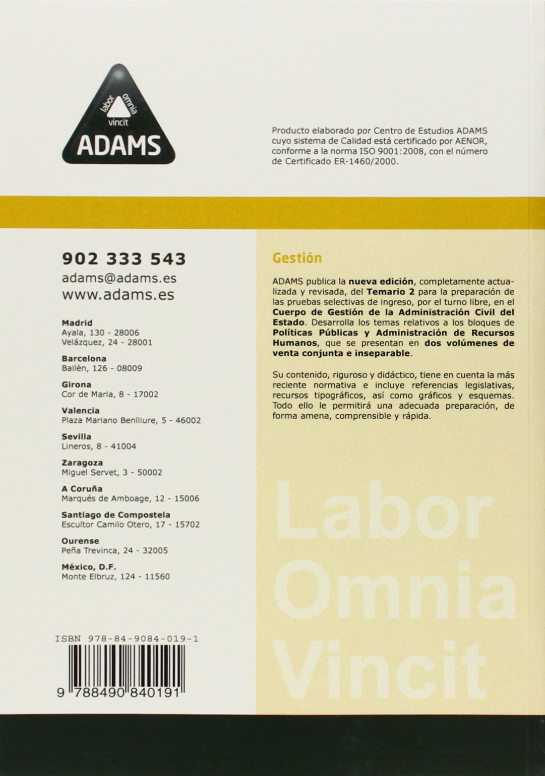 Gestión de la Administración del Estado. Politicas Públicas y Administracion de Recursos humanos. Temario 2. (SIN COLECCION)