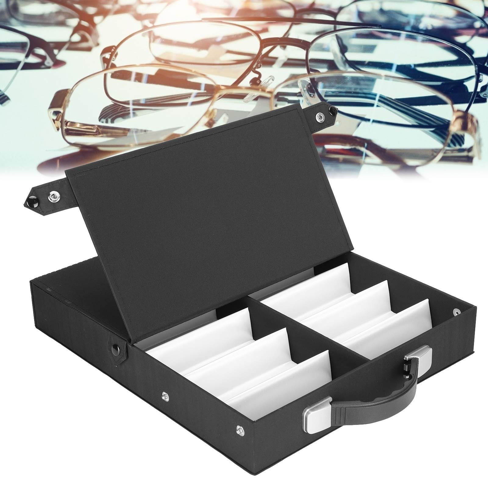 TOPINCN Organizador de Gafas, 12 Rejillas, Caja Expositora de Gafas Profesional, Estuche de Almacenamiento para de Sol para el Hogar y Mostradores