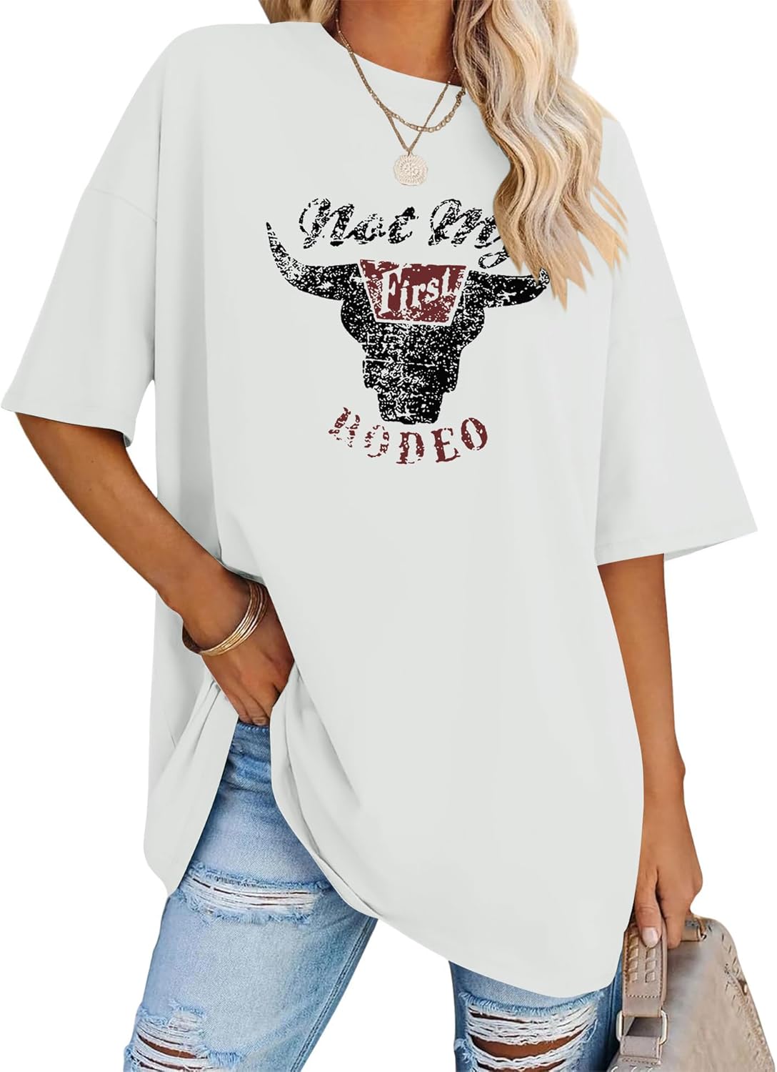 Cowgirl Shirts for Women Oversized Western Country Music Concert T-Shirts Vintage Cowboy Short Sleeve Tee Tops
