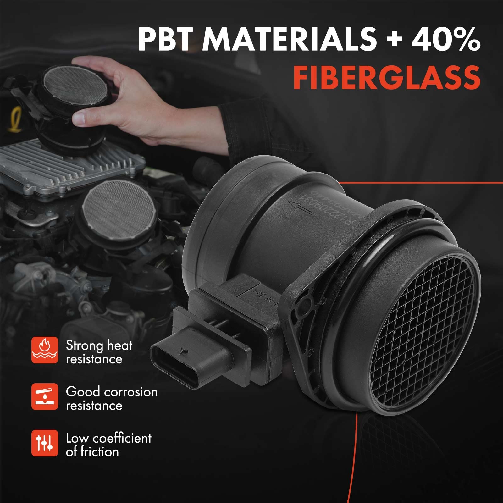 A-Premium Mass Air Flow Sensor Meter [5-Pins] Compatible with Mini Cooper 2007-2011 L4 1.6L, Replace# 13627542418, 280218205