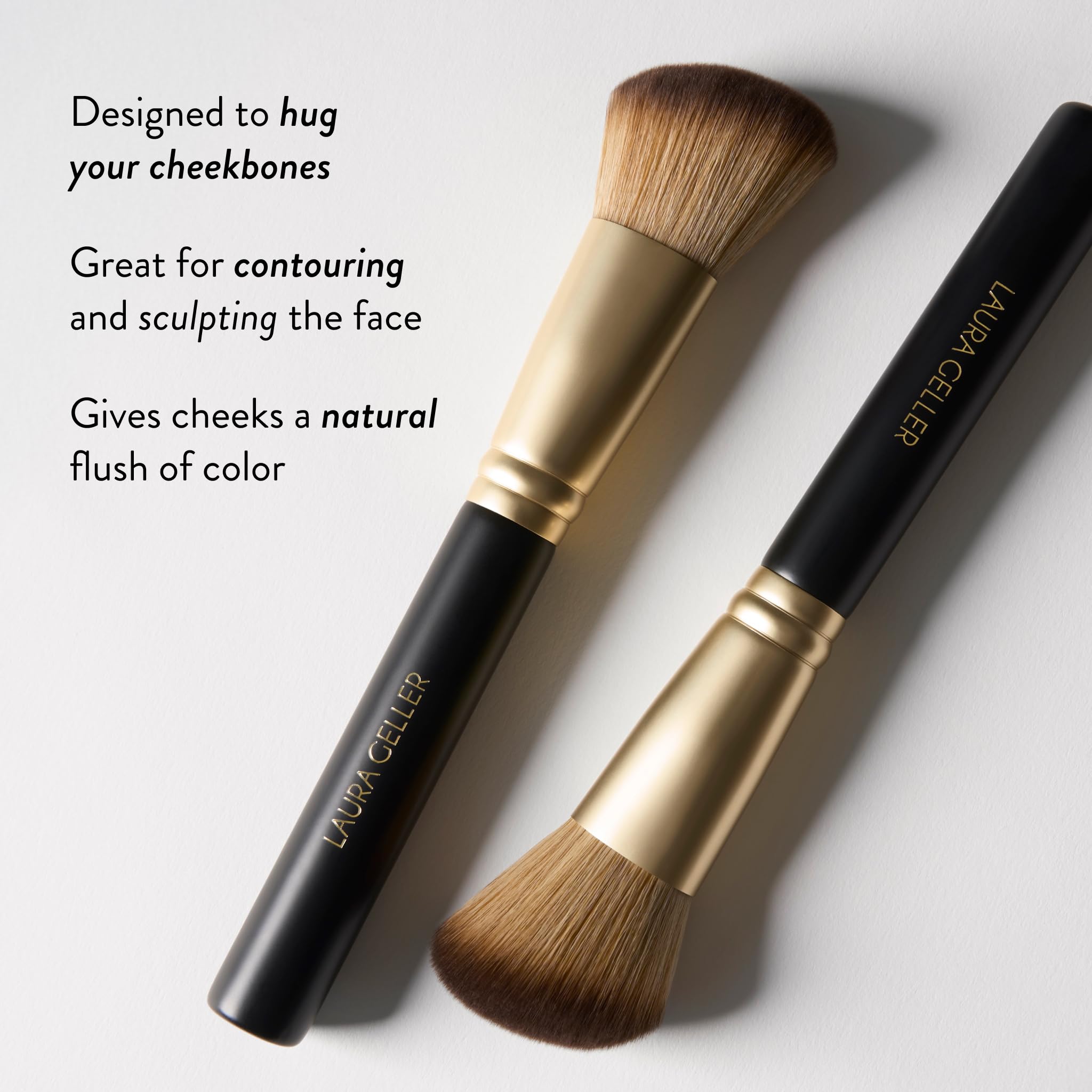 LAURA GELLER NEW YORK Brochas de maquillaje profesional cosméticas, libres de crueldad, juego de 5 brochas de cara completa 05