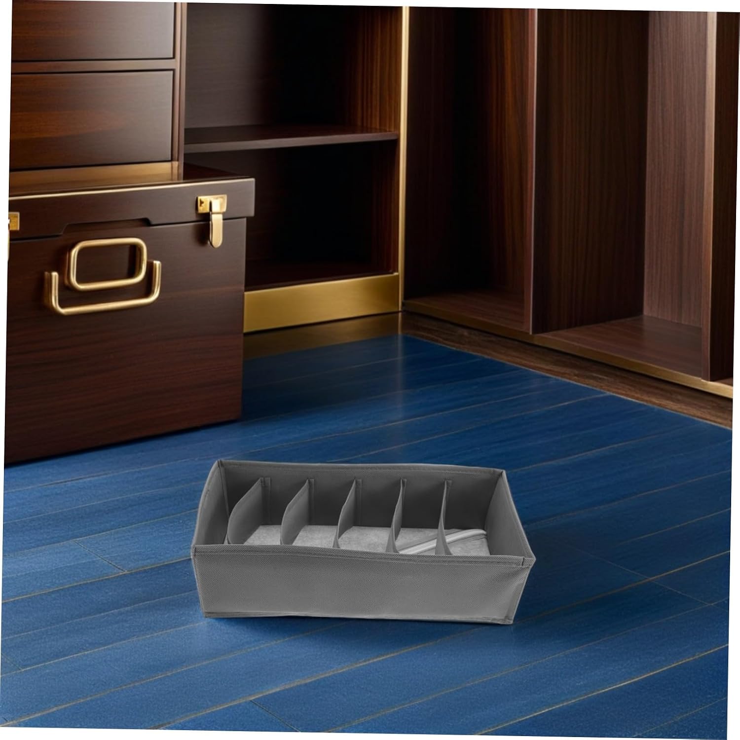 3pcs Foldable Drawer Organizer Clothes Storage Box with 6 Compartments for Socks and Ties, Cloth Material Underwear Organizer for Closet and Travel, Versatile and Space-saving