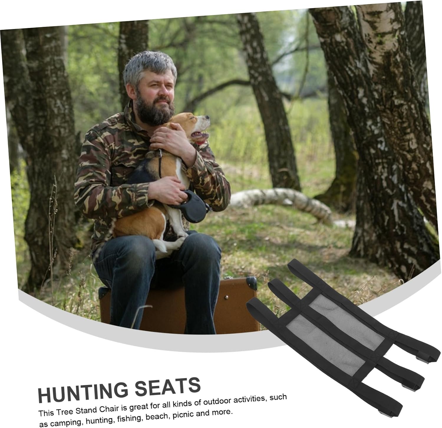Kisangel Tree Stand Mesh Chair Breathable Detachable Hunting Seat for Outdoor Activities Design Durable Material for Climbing and Camping Use