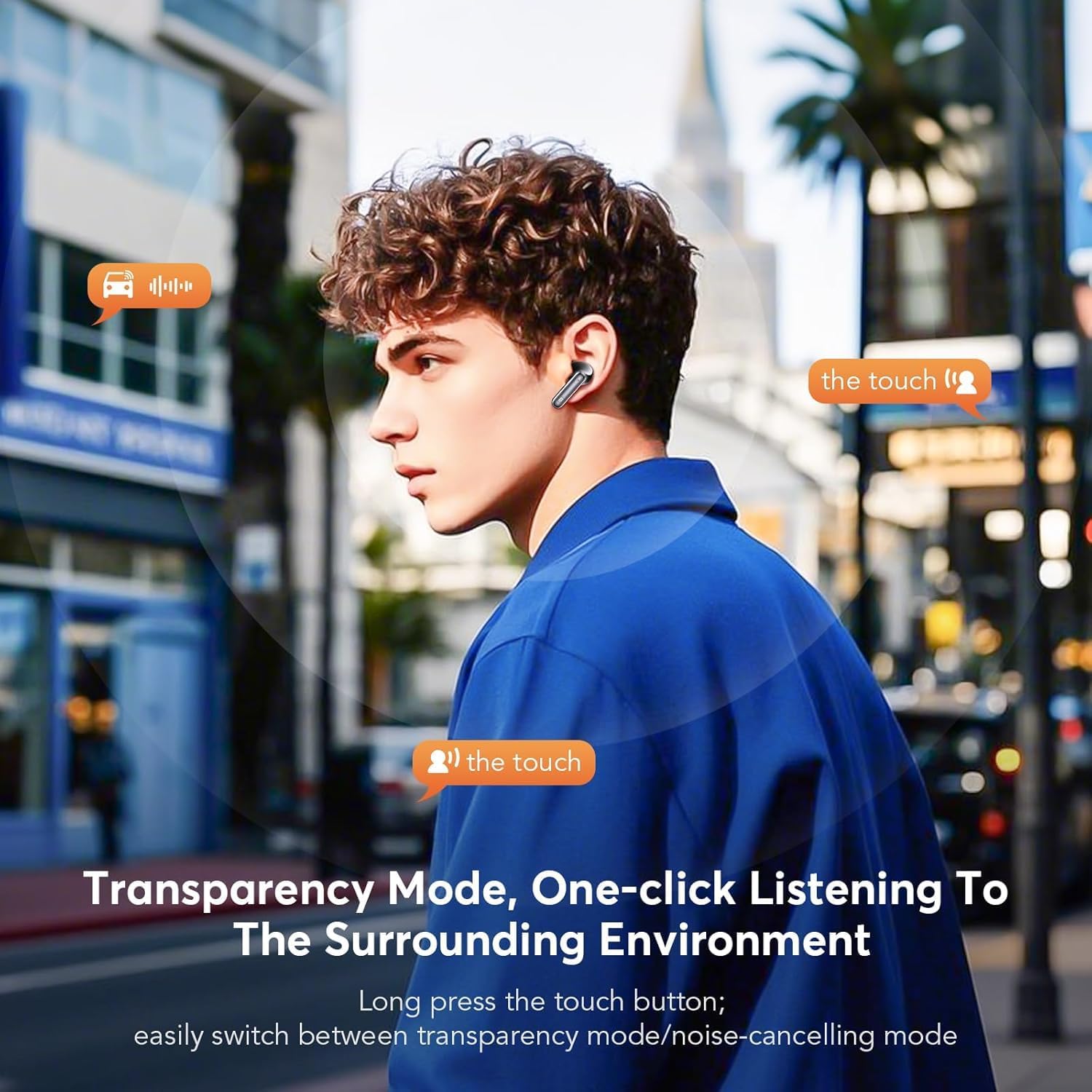 Wireless Earbuds ANC&ENC Bluetooth 5.4 Earphones in Ear Transparency Mode Ear Buds with Dual Noise Cancelling Mic, Deep Bass Stereo Sound, LED Display 36H Playtime Wireless Headphones IP7 Waterproof - Image 7