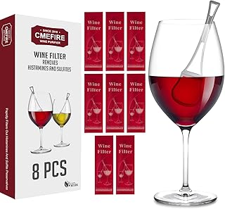 Wine Wands Filter - Removes Sulfites & Histamines: May Reduce and Alleviate Wine Allergies & Sensitivities, Purifier to Restore Taste, 8Pack Wine Wand Filters for Wine Lover Accessories & Gifts