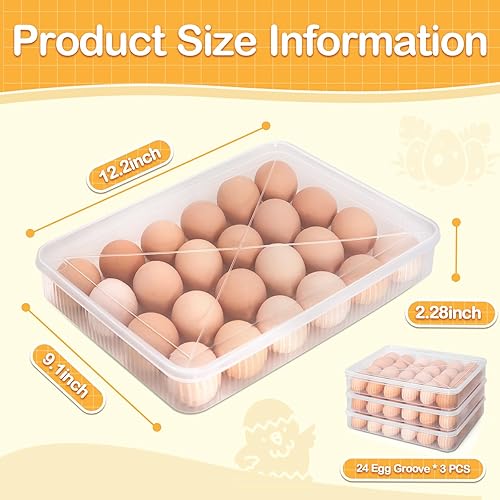 Miniatura 2 de LIYYOO Recipientes para huevos con tapa, soporte para huevos para refrigerador, organizador de huevos para refrigerador, cartón de huevos de