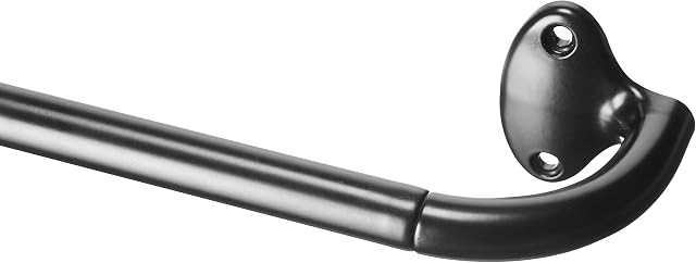 Amazon Basics Extendable Room Darkening Blackout Curtain Rod with Curved Pole - 71 to 122cm, Black